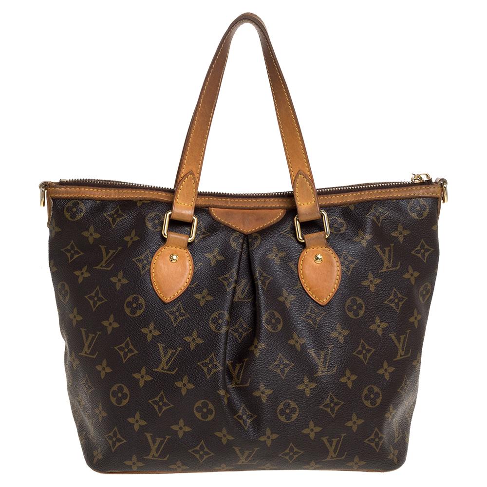 A good handbag is one that is appealing and functional, just like this Palermo bag from Louis Vuitton. Crafted from Monogram canvas and leather in France, this gorgeous number has a top zipper that opens up to a spacious canvas-lined interior. It is