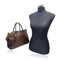 Louis Vuitton Monogrammierte Canvas Pallas Full Handtasche mit Riemen Schwarz