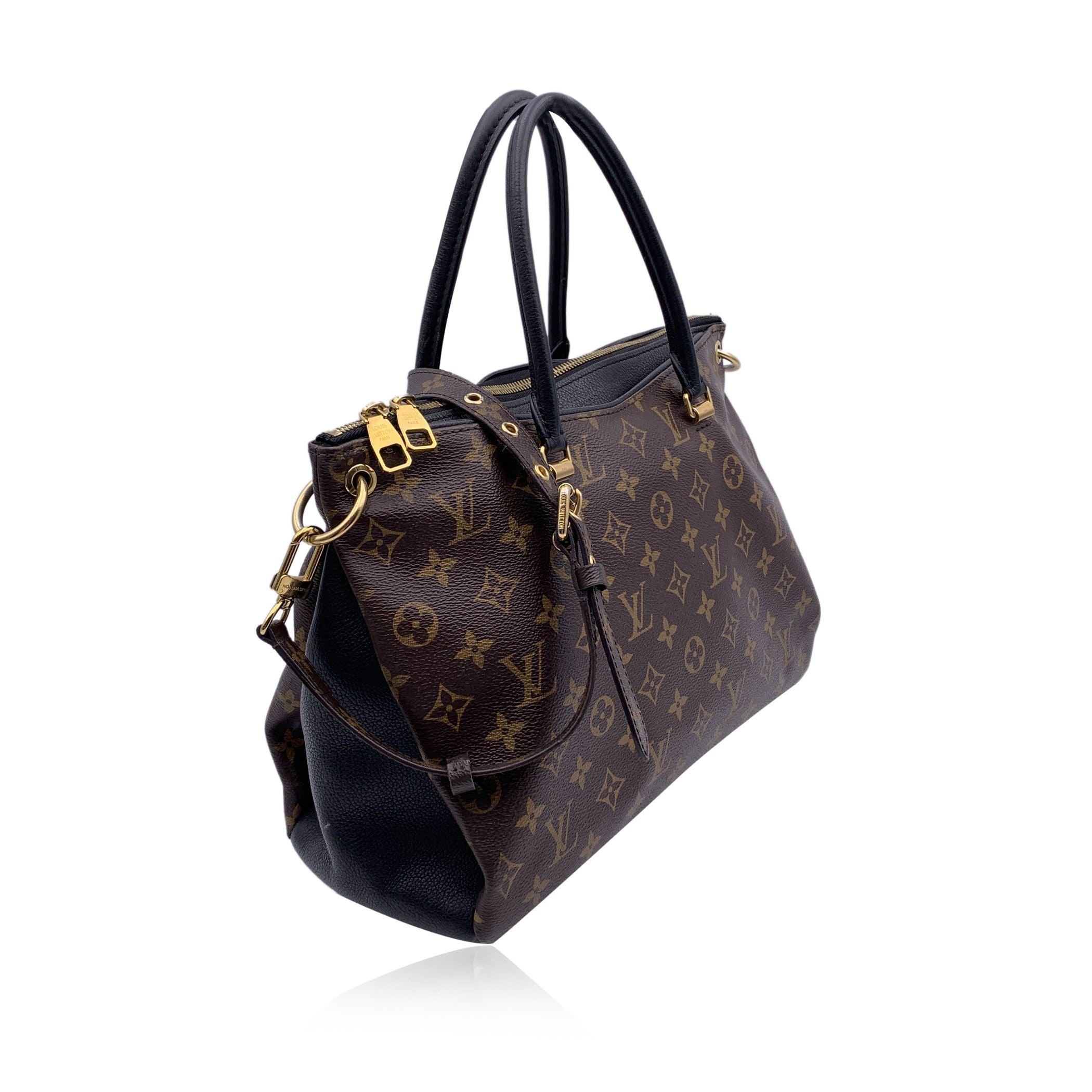 Women's Louis Vuitton Monogram Canvas Pallas Full Handbag with Strap Black