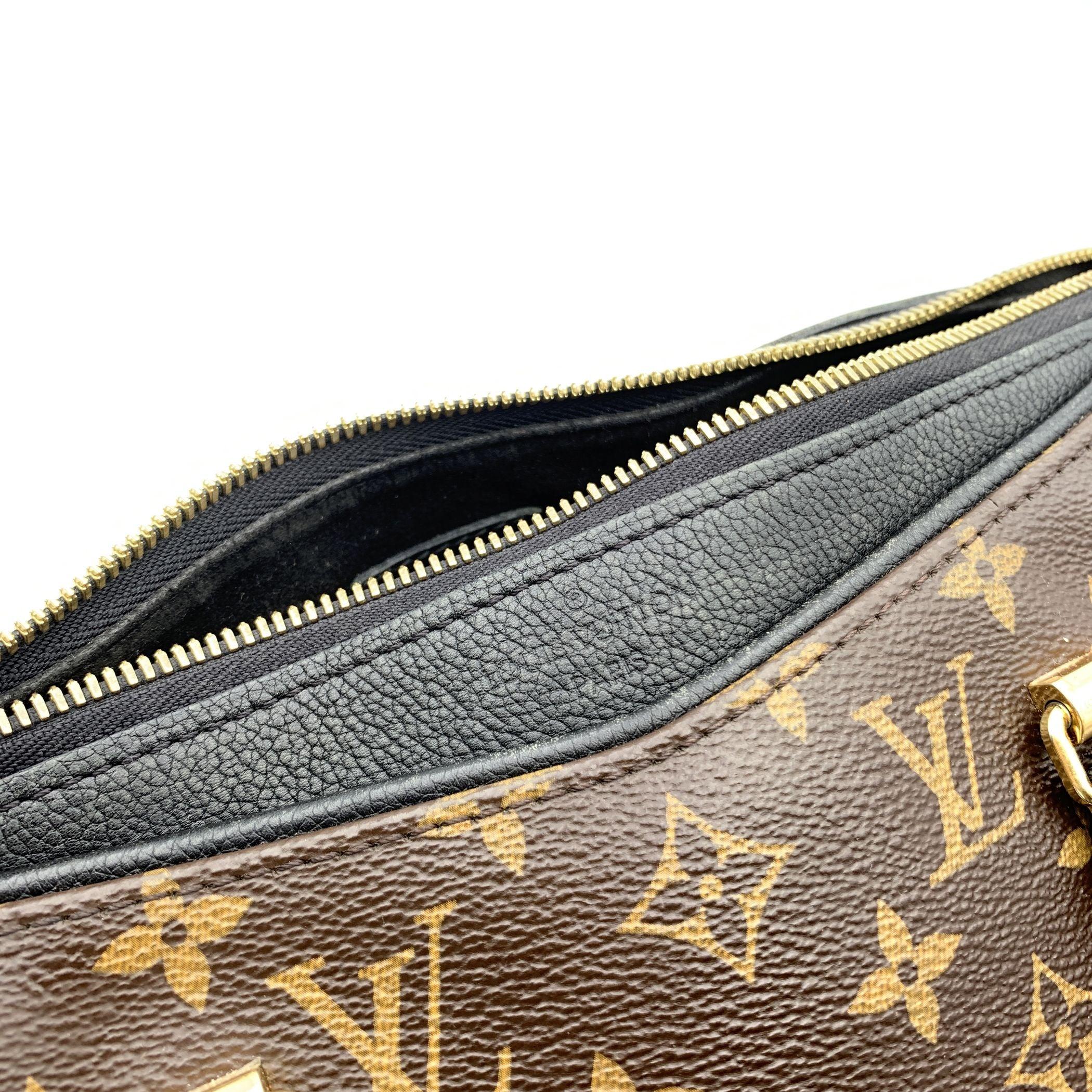 Louis Vuitton Monogram Canvas Pallas Full Handbag with Strap Black 1