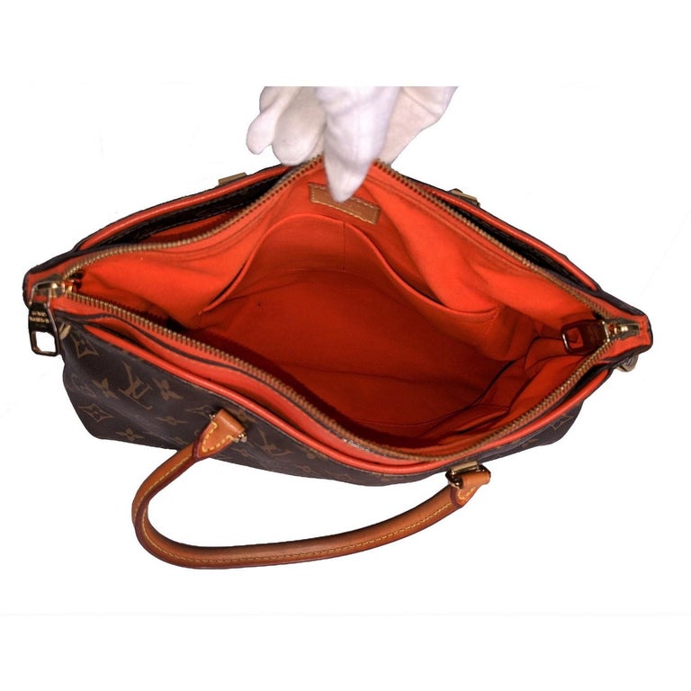 Louis Vuitton Handbag Pallas MM Monogram Canvas & Brown Leather Tote  Bag A652