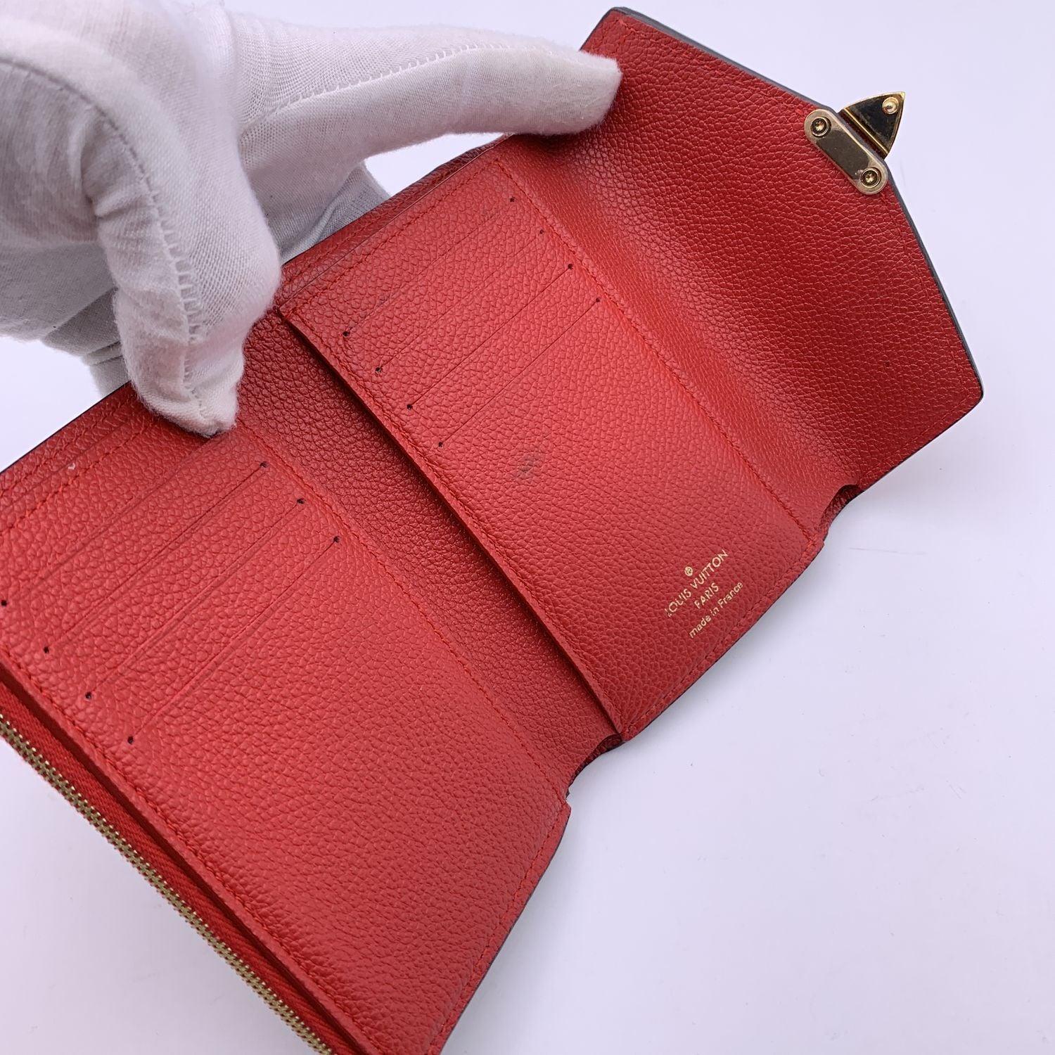 Women's Louis Vuitton Monogram Canvas Pallas NM CompactWallet Red Flap