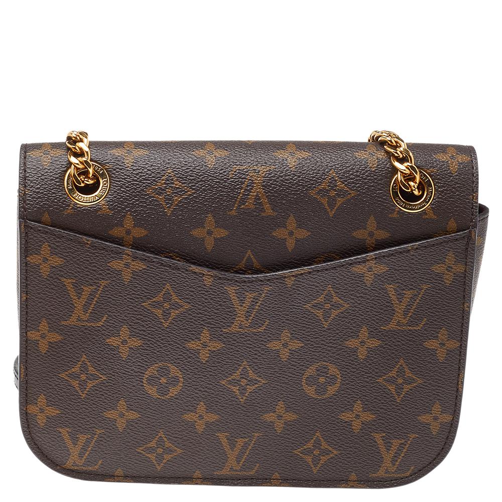 Louis+Vuitton+Passy+Shoulder+Bag+Brown+Canvas+Coated+Monogram for sale  online