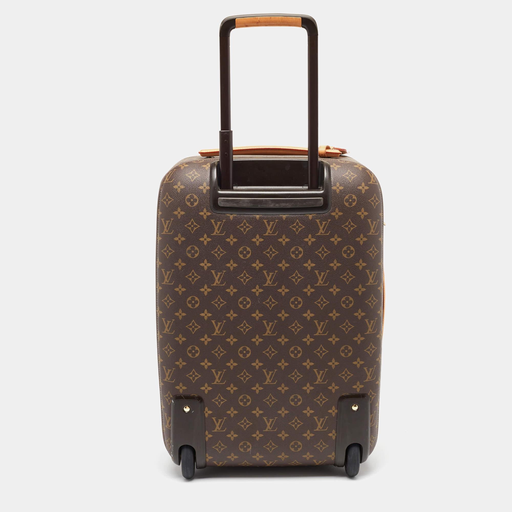 Louis Vuitton Monogram Canvas Pegase Legere 50 Gepäckstücke aus Segeltuch im Angebot 3