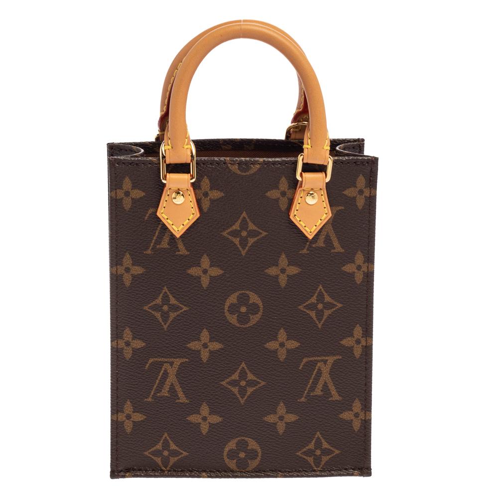 Made from monogram canvas, the Petit Sac Plat bag is a perfect mini reinterpretation of Louis Vuitton's iconic creations: the Sac Plat. Dual top handles and an optional shoulder strap in leather complement this vintage-inspired design. Though small
