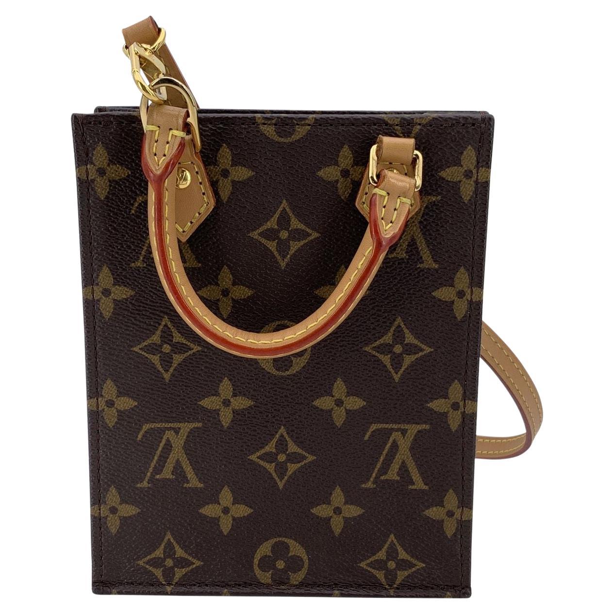Louis Vuitton Monogram Canvas Petit Sac Plat Handbag Crossbody Bag