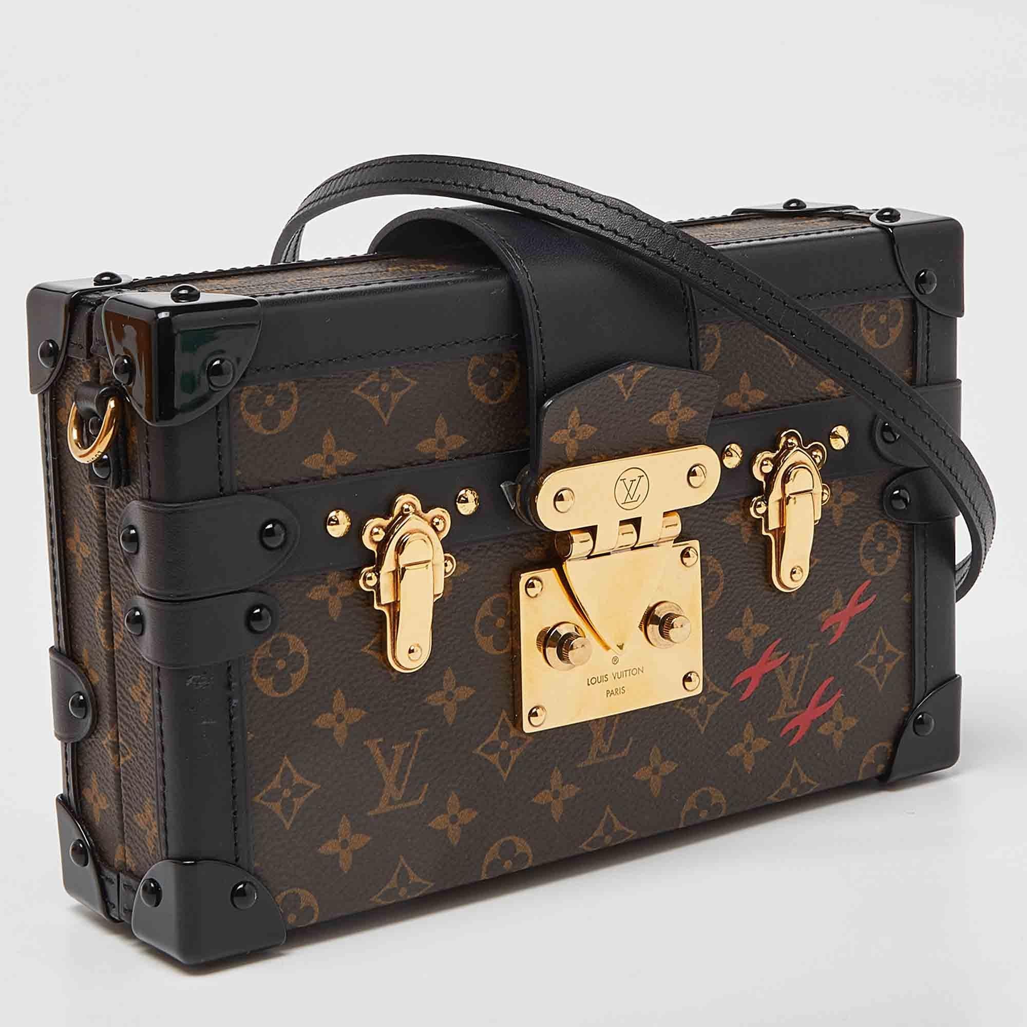 Black Louis Vuitton Monogram Canvas Petite Malle Bag For Sale