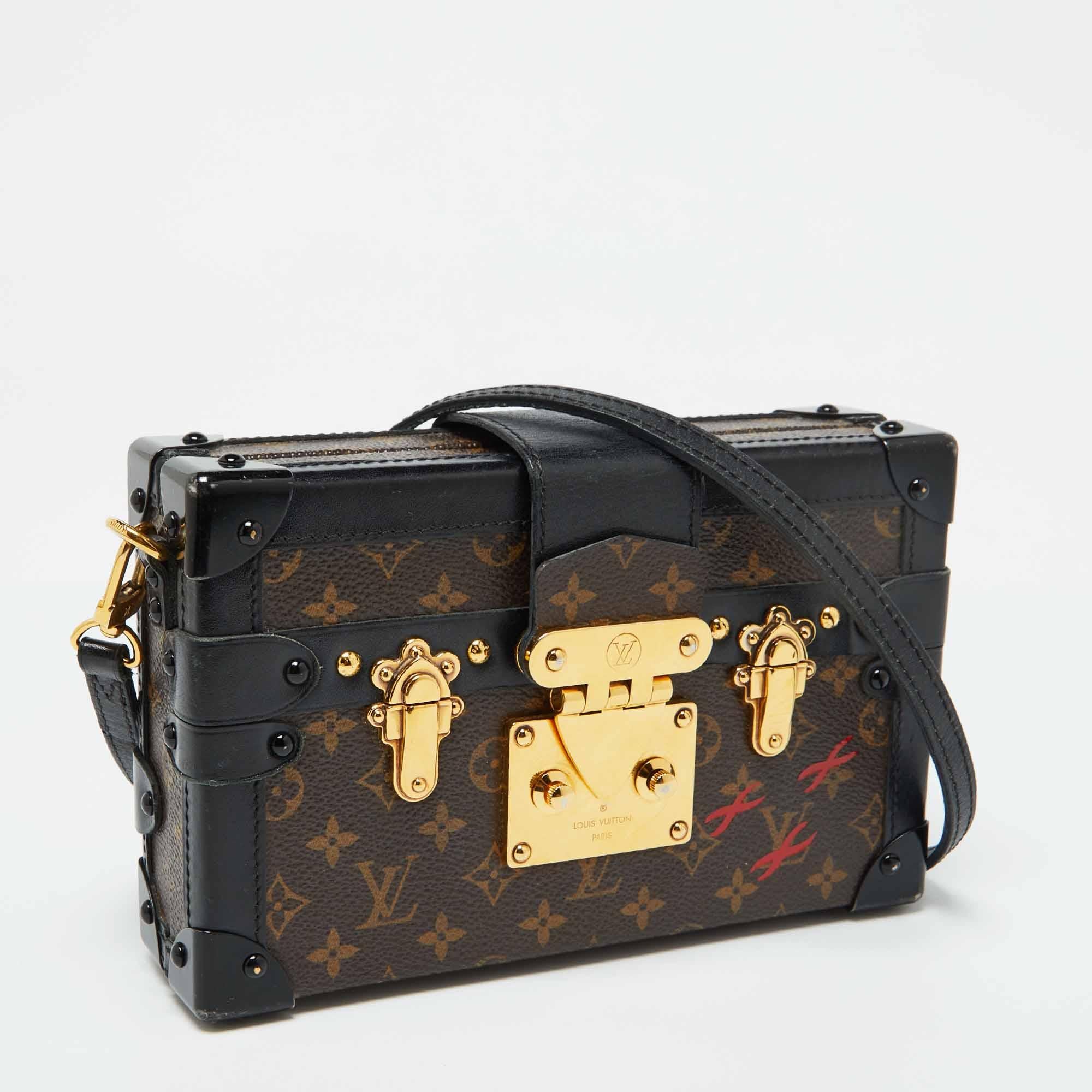 Noir Louis Vuitton - Sac à main en toile Monogram Petite Malle
