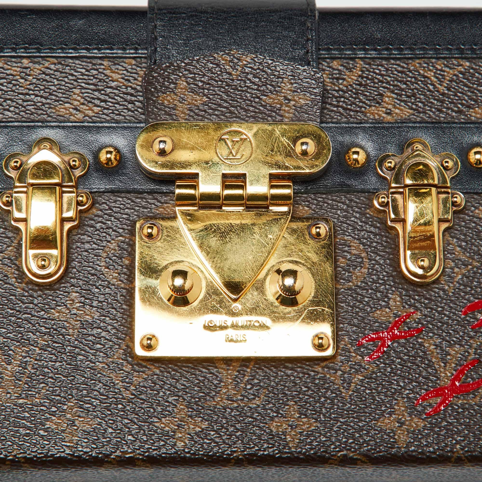  Louis Vuitton - Sac à main en toile Monogram Petite Malle Pour femmes 
