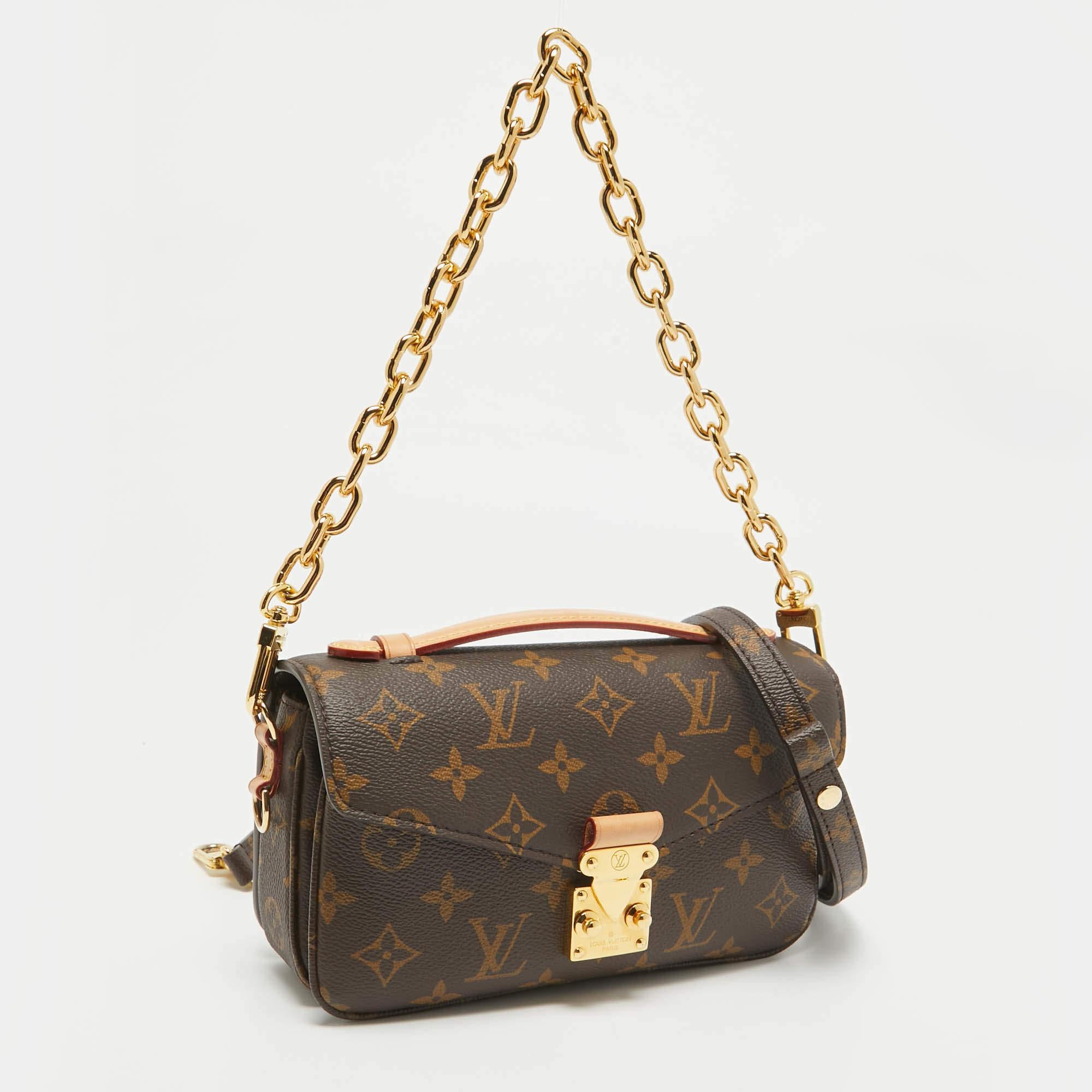 Brown Louis Vuitton Monogram Canvas Pochette Metis East West Bag