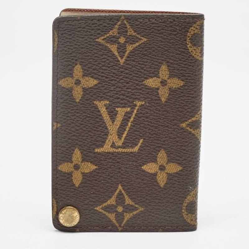 Brown Louis Vuitton Monogram Canvas Porte Cartes Credit Pression Card Holder For Sale