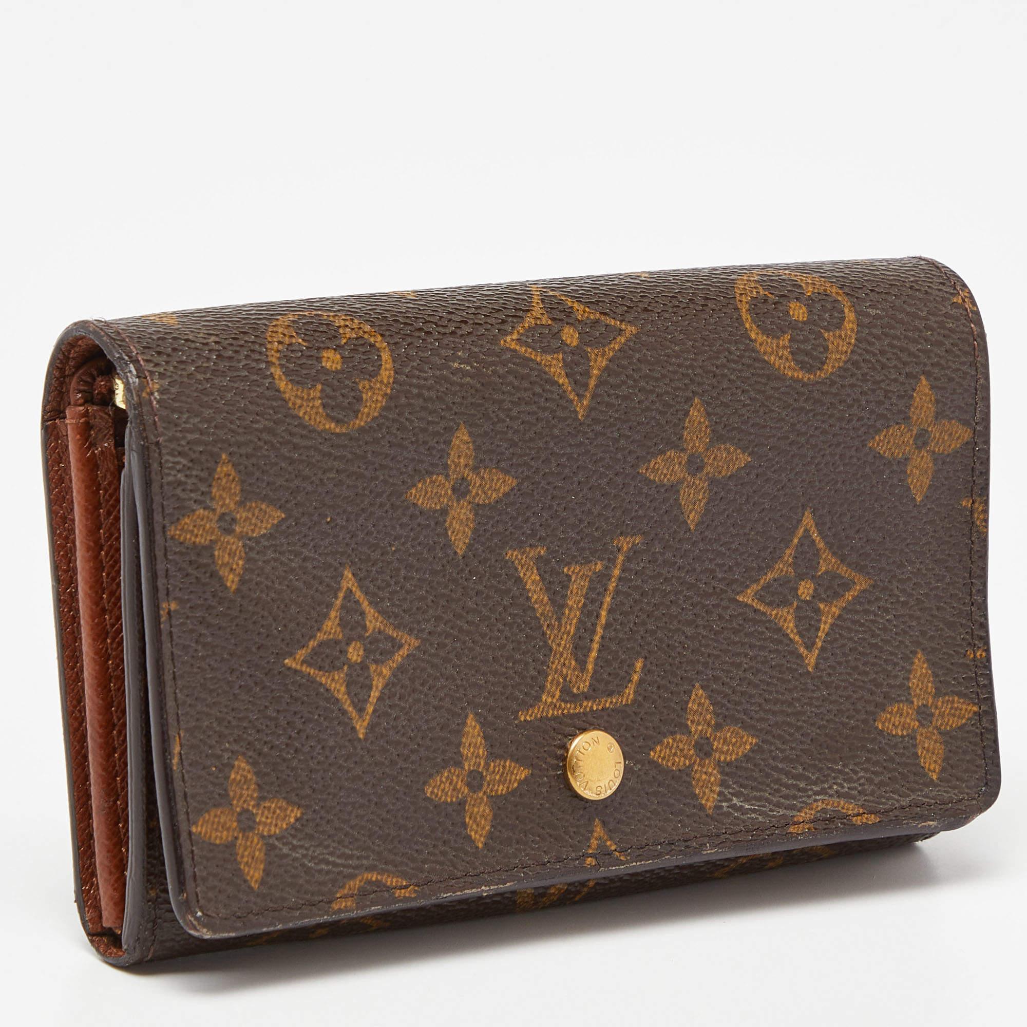 Louis Vuitton Monogramm Canvas Porte Monnaie Billets Tresor Brieftasche aus Segeltuch im Angebot 6