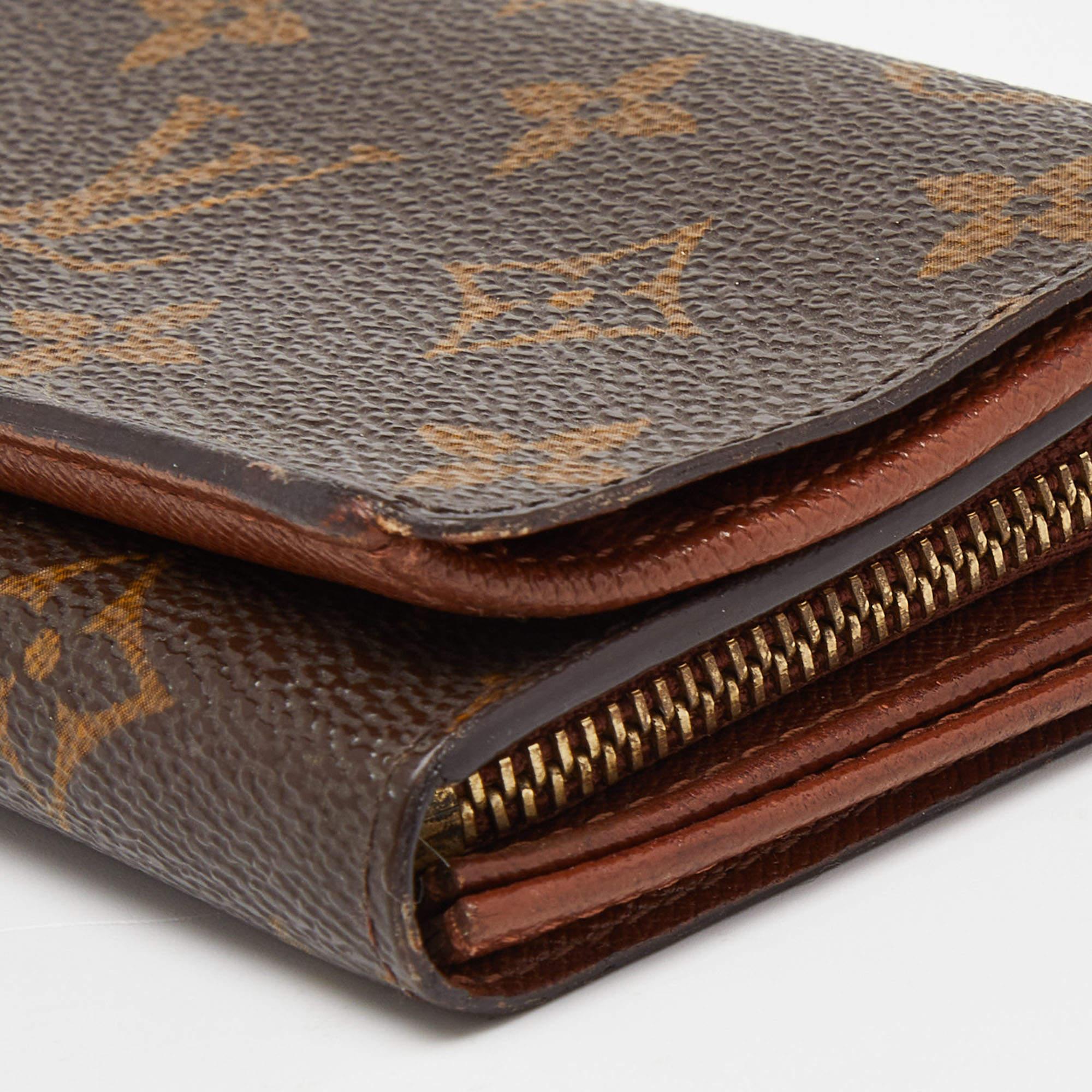 Louis Vuitton Monogramm Canvas Porte Monnaie Billets Tresor Brieftasche aus Segeltuch im Angebot 3