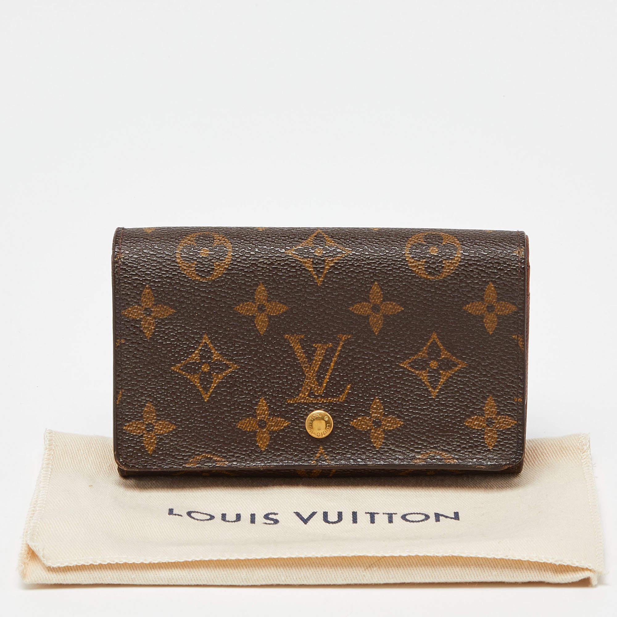 Louis Vuitton Monogramm Canvas Porte Monnaie Billets Tresor Brieftasche aus Segeltuch im Angebot 4