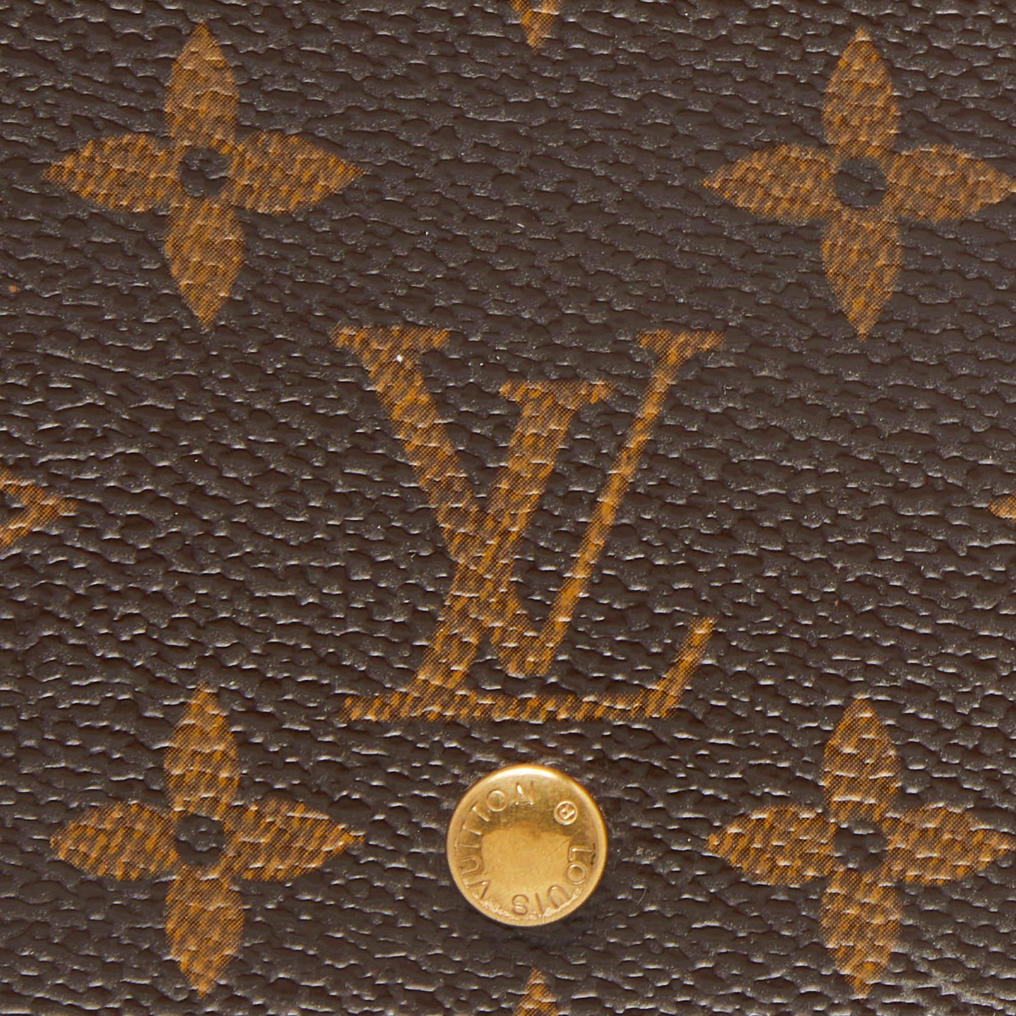 Louis Vuitton Monogramm Canvas Porte Monnaie Billets Tresor Brieftasche aus Segeltuch im Angebot 5