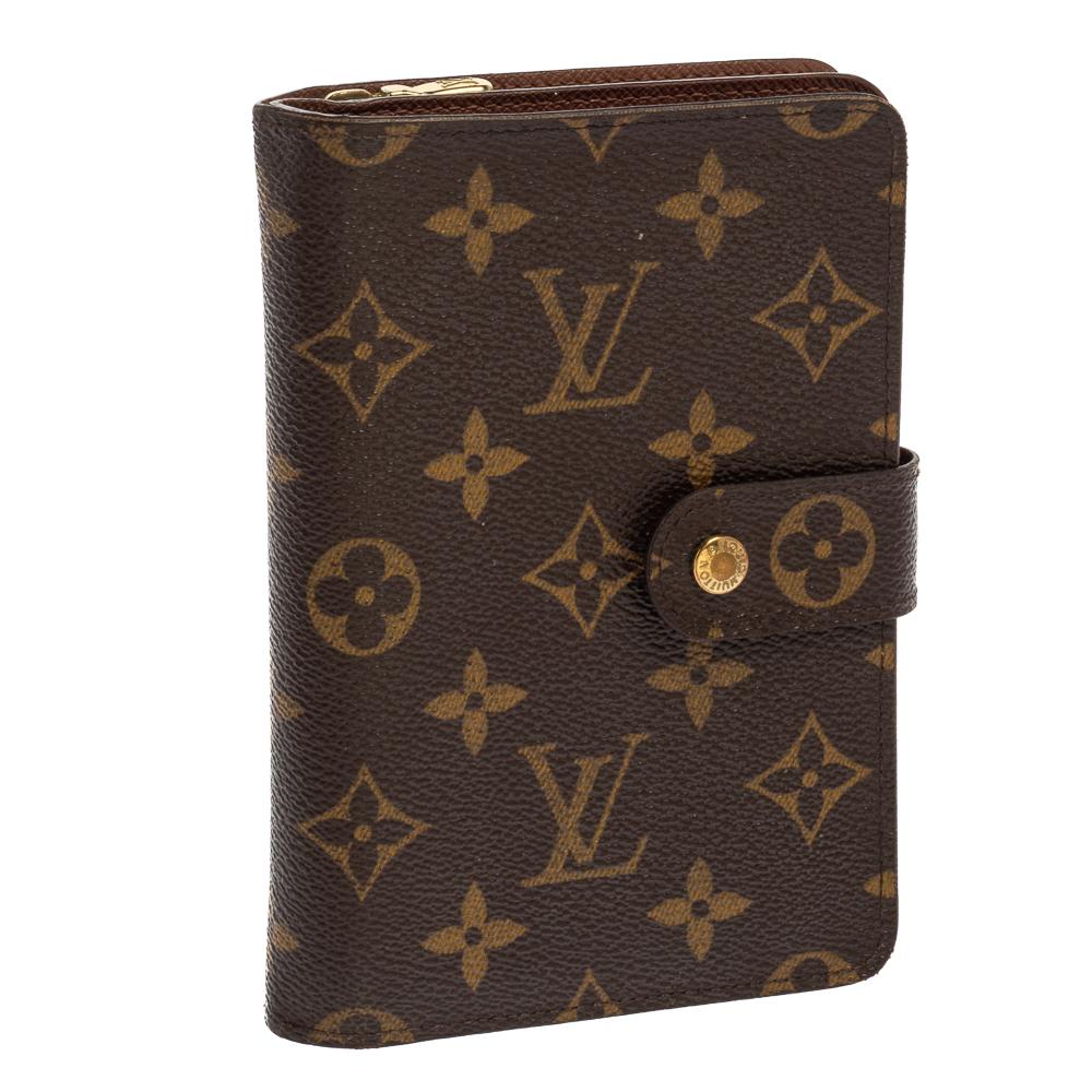 Monogramm Porte-Papier-Brieftasche von Louis Vuitton mit Reißverschluss aus Segeltuch (Schwarz)