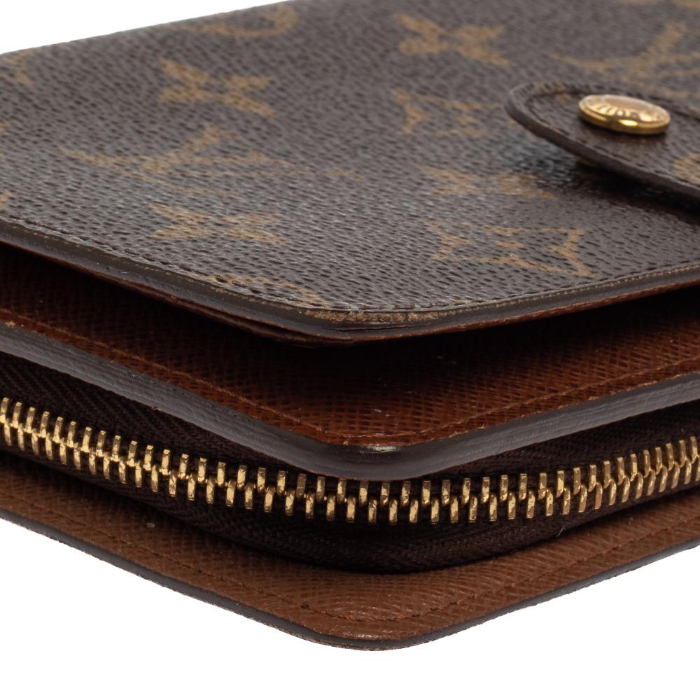 Monogramm Porte-Papier-Brieftasche von Louis Vuitton mit Reißverschluss aus Segeltuch Damen