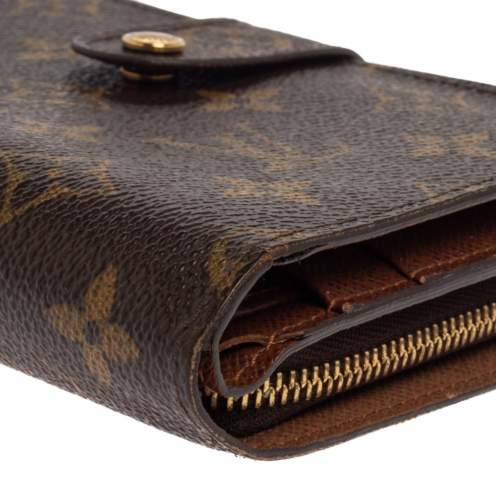 Monogramm Porte-Papier-Brieftasche von Louis Vuitton mit Reißverschluss aus Segeltuch 1