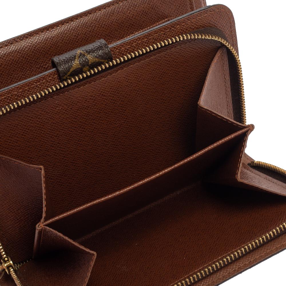 Monogramm Porte-Papier-Brieftasche von Louis Vuitton mit Reißverschluss aus Segeltuch 3