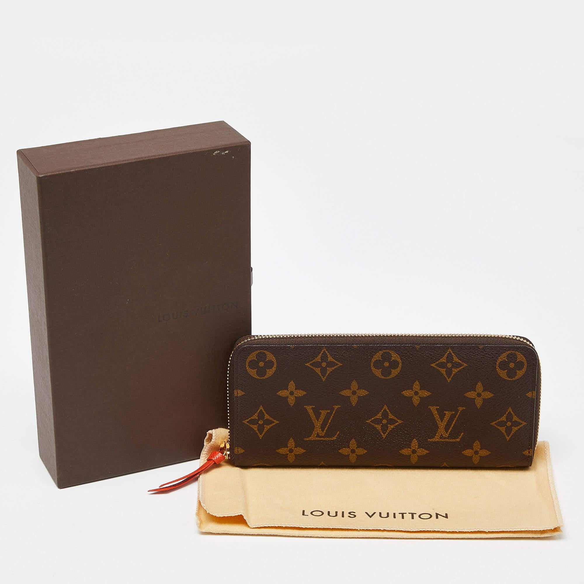 Louis Vuitton Monogram Canvas Portefeiulle Clemence Wallet For Sale 4