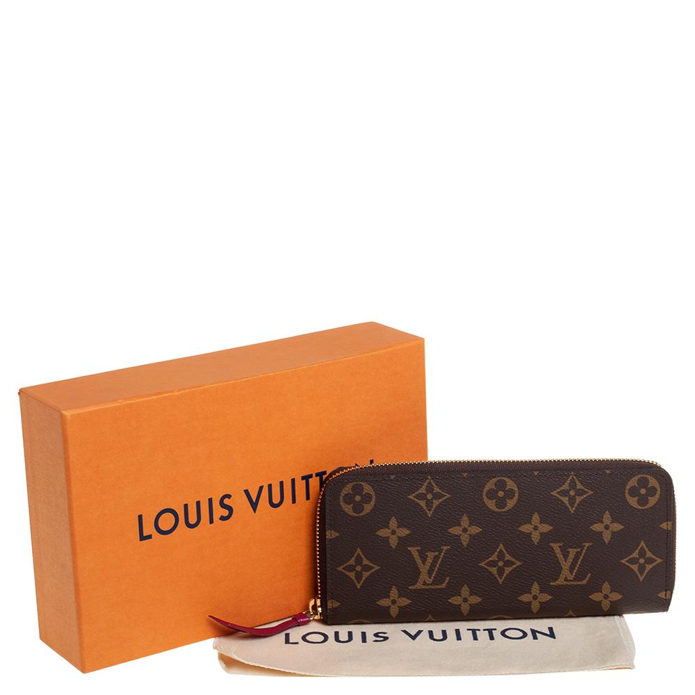 Louis Vuitton Monogram Canvas Portefeiulle Clemence Zip Around Wallet 5