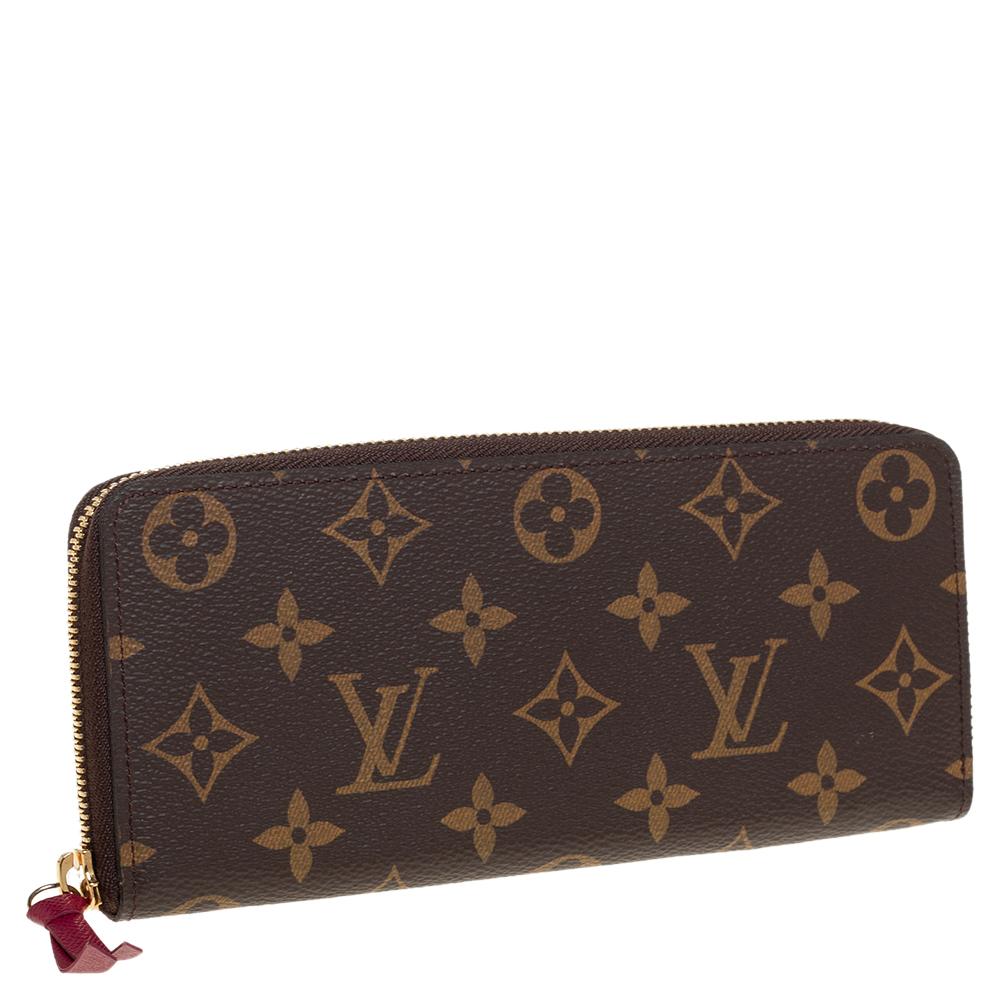 Black Louis Vuitton Monogram Canvas Portefeiulle Clemence Zip Around Wallet