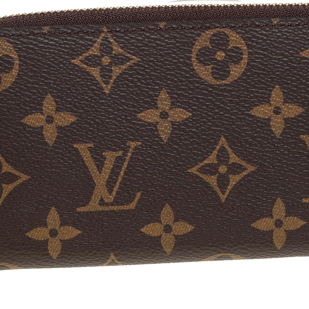 Louis Vuitton Monogram Canvas Portefeiulle Clemence Zip Around Wallet 1