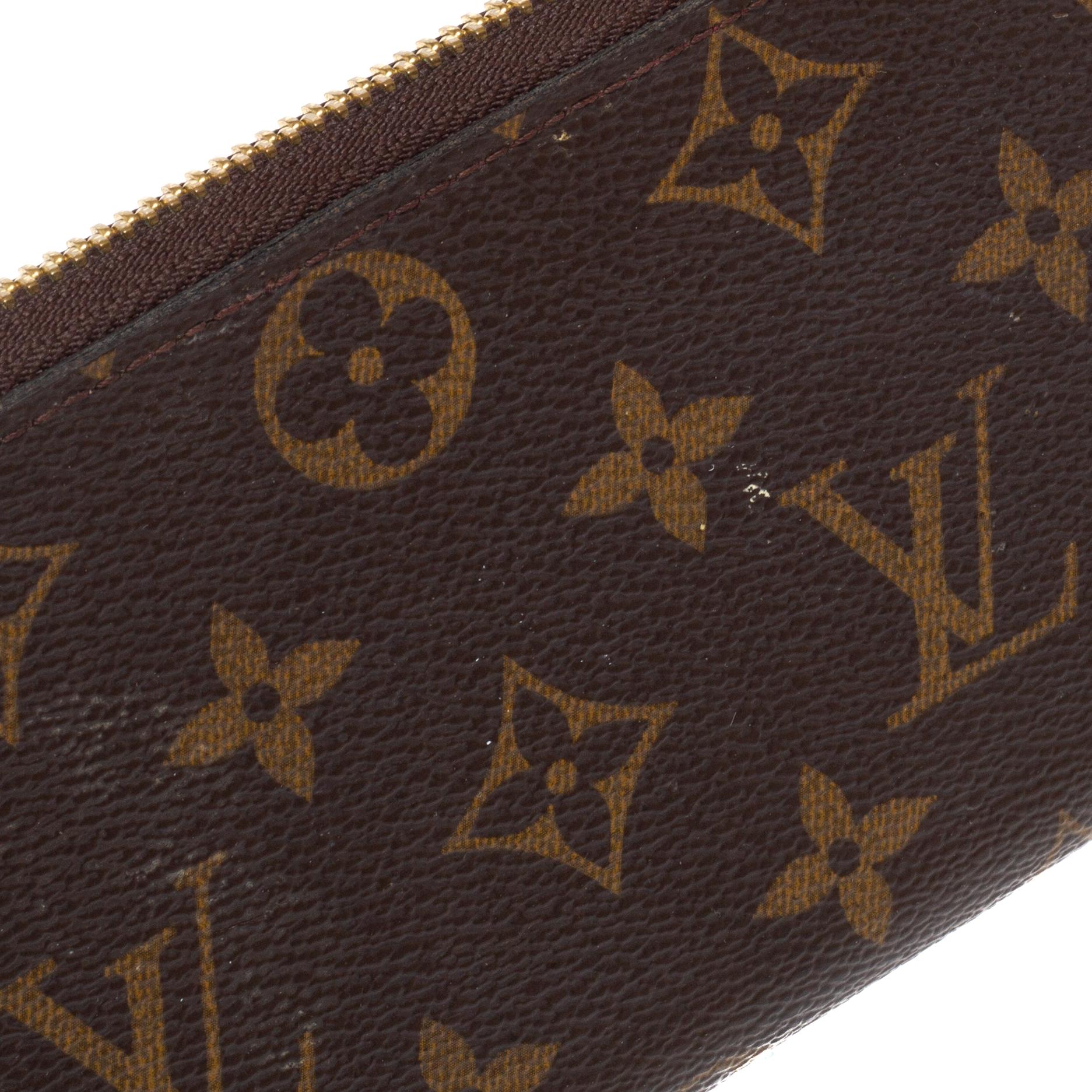 Louis Vuitton Monogram Canvas Portefeiulle Clemence Zip Around Wallet 2