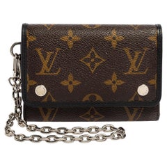 Louis Vuitton Monogram Canvas Portfolio Tri-fold Chain Macassar Wallet