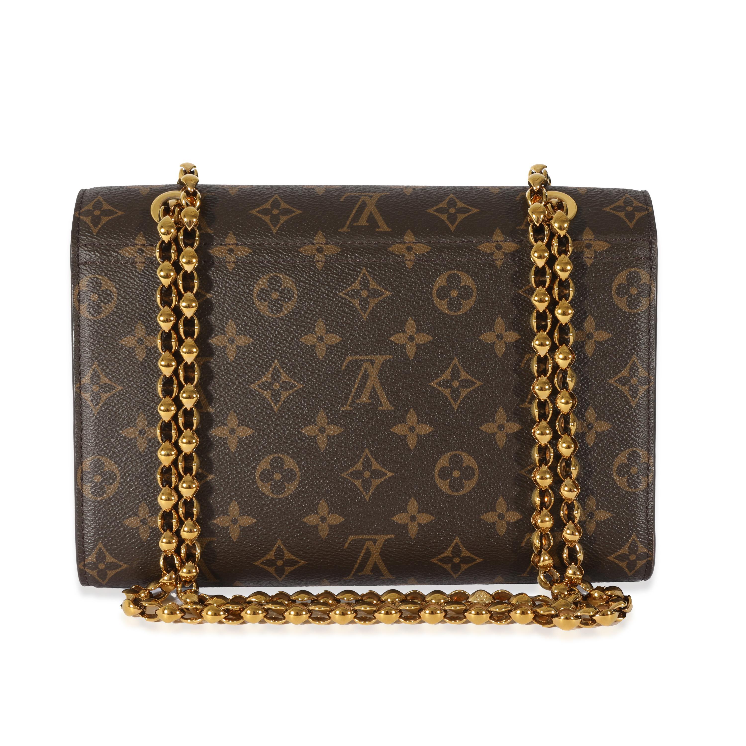 Louis Vuitton Monogram Canvas Raisin Victoire Chain Bag In Excellent Condition In New York, NY