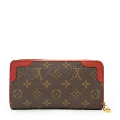 Louis Vuitton Monogram Canvas Retiro Zippy Lange Brieftasche Rot