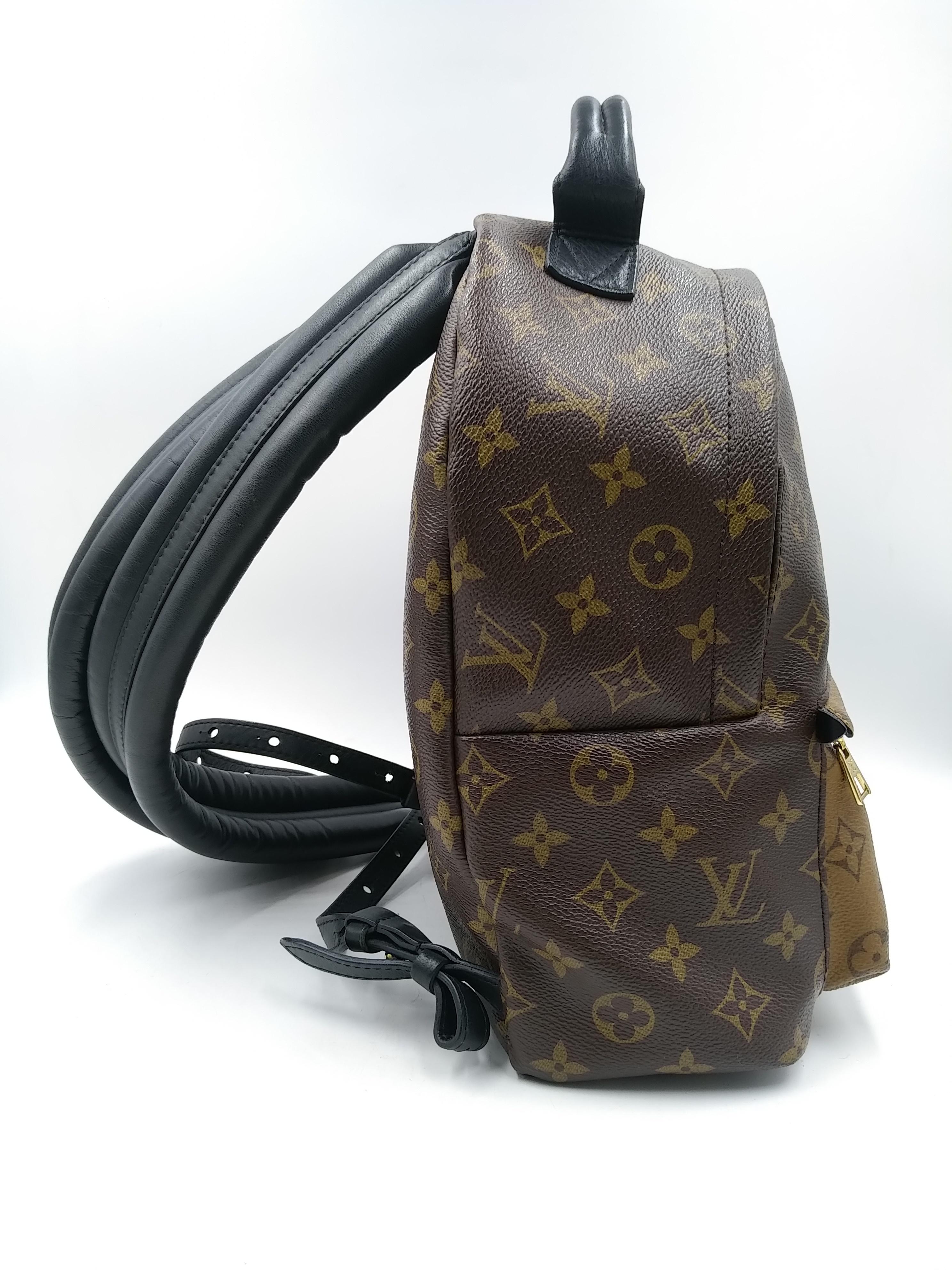 Black Louis Vuitton Monogram Canvas Reverse Palm Springs PM Backpack  For Sale