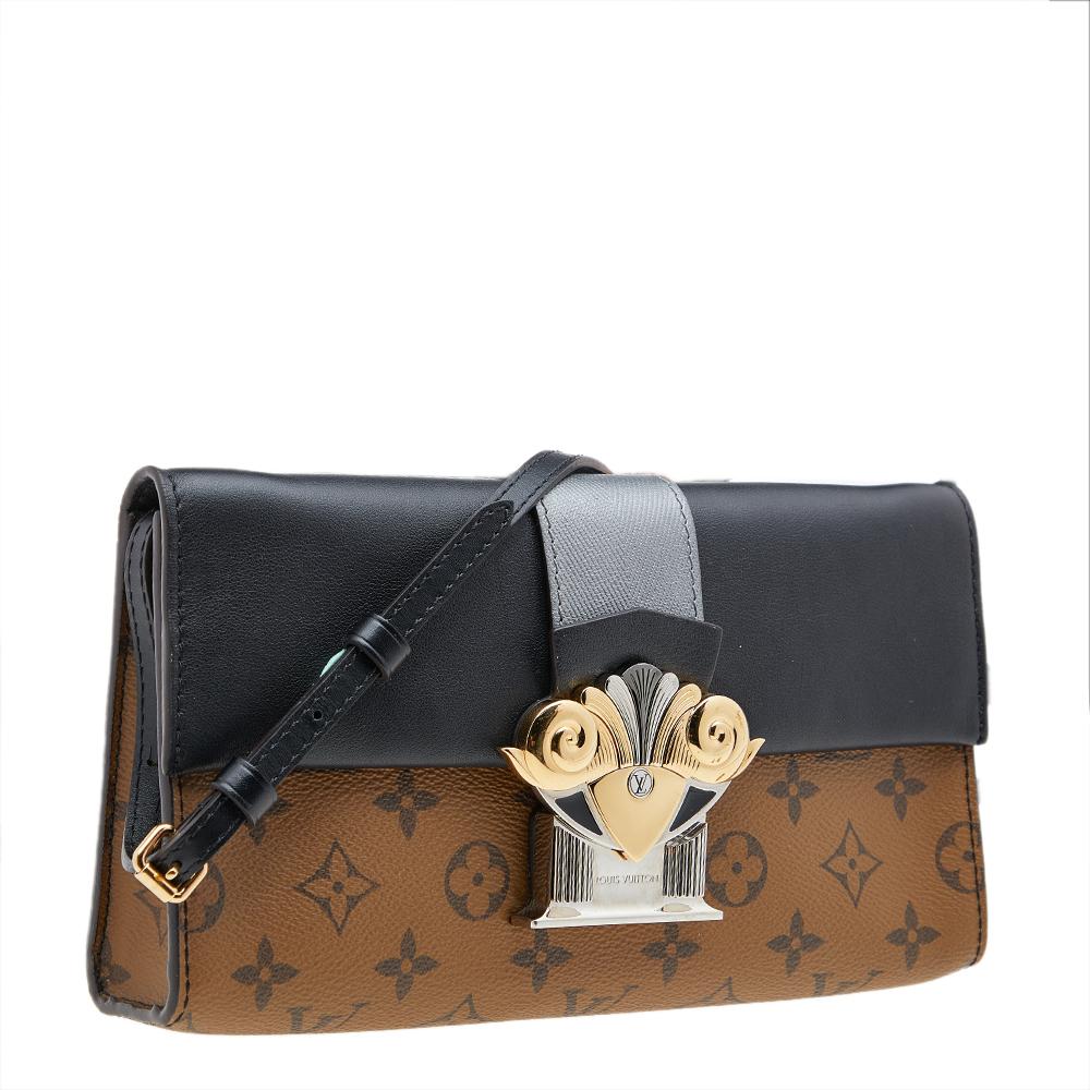 Black Louis Vuitton Monogram Canvas Reverse Pochette Column Bag