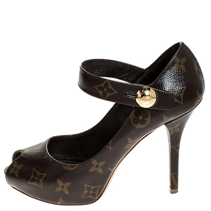 Louis Vuitton Monogram Canvas Ritual Mary Jane Peep Toe Pumps Size