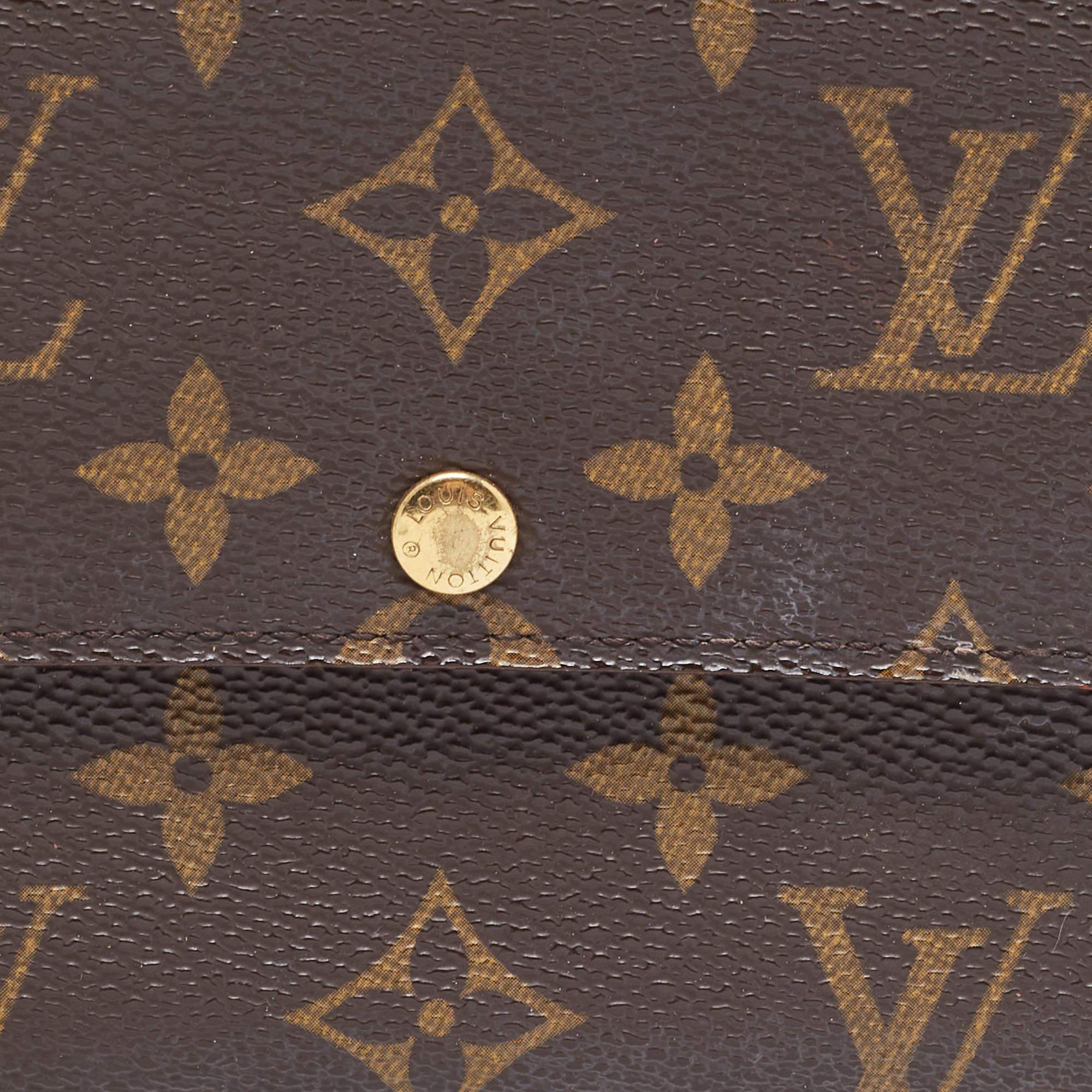Louis Vuitton Portefeuille Sarah en toile monogrammée en vente 3