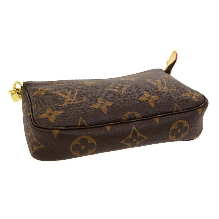 Louis Vuitton Monogram Canvas Small Mini Evening Clutch Pochette Shoulder Bag For Sale at 1stdibs