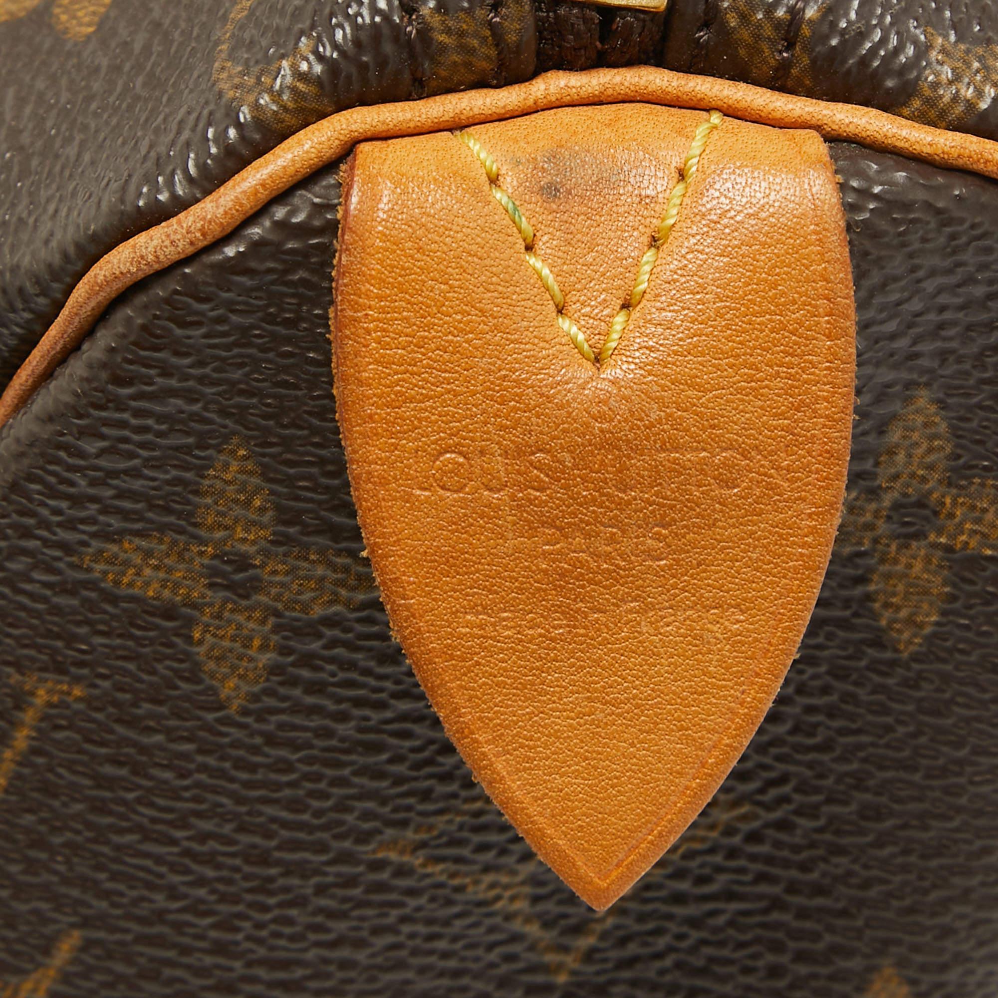 Louis Vuitton Monogrammierte Speedy 25 Tasche aus Segeltuch im Angebot 8