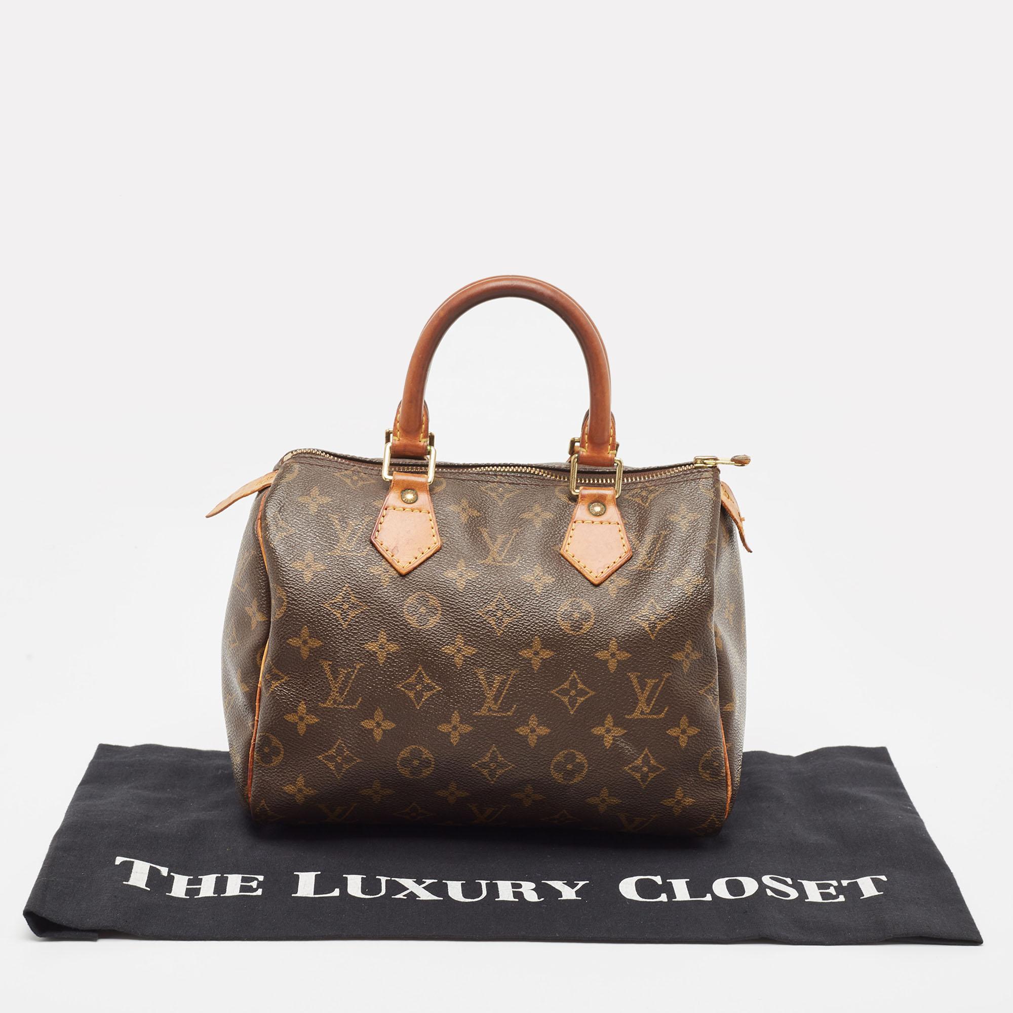 Louis Vuitton Monogrammierte Speedy 25 Tasche aus Segeltuch im Angebot 10