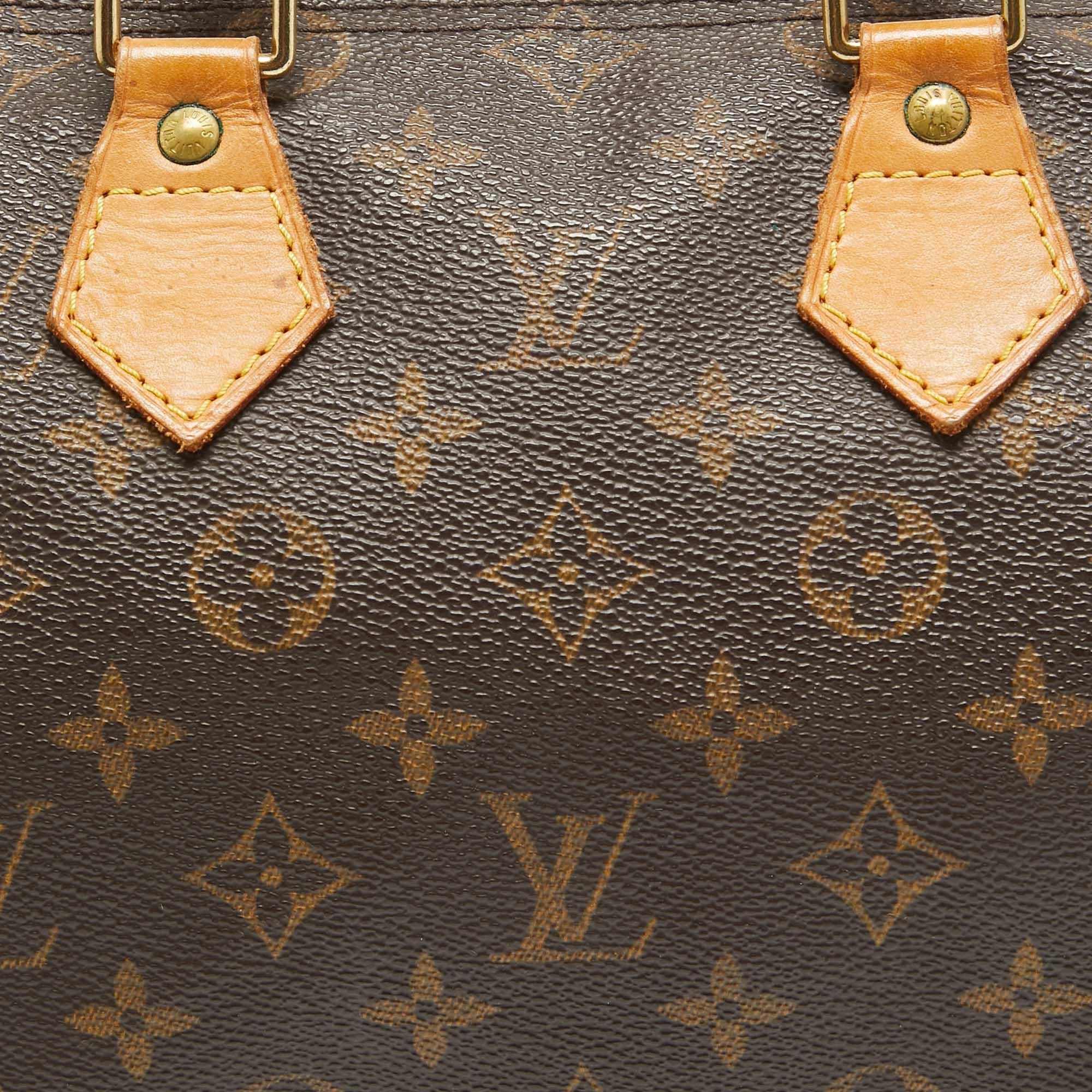 Louis Vuitton Monogrammierte Speedy 25 Tasche aus Segeltuch im Angebot 1