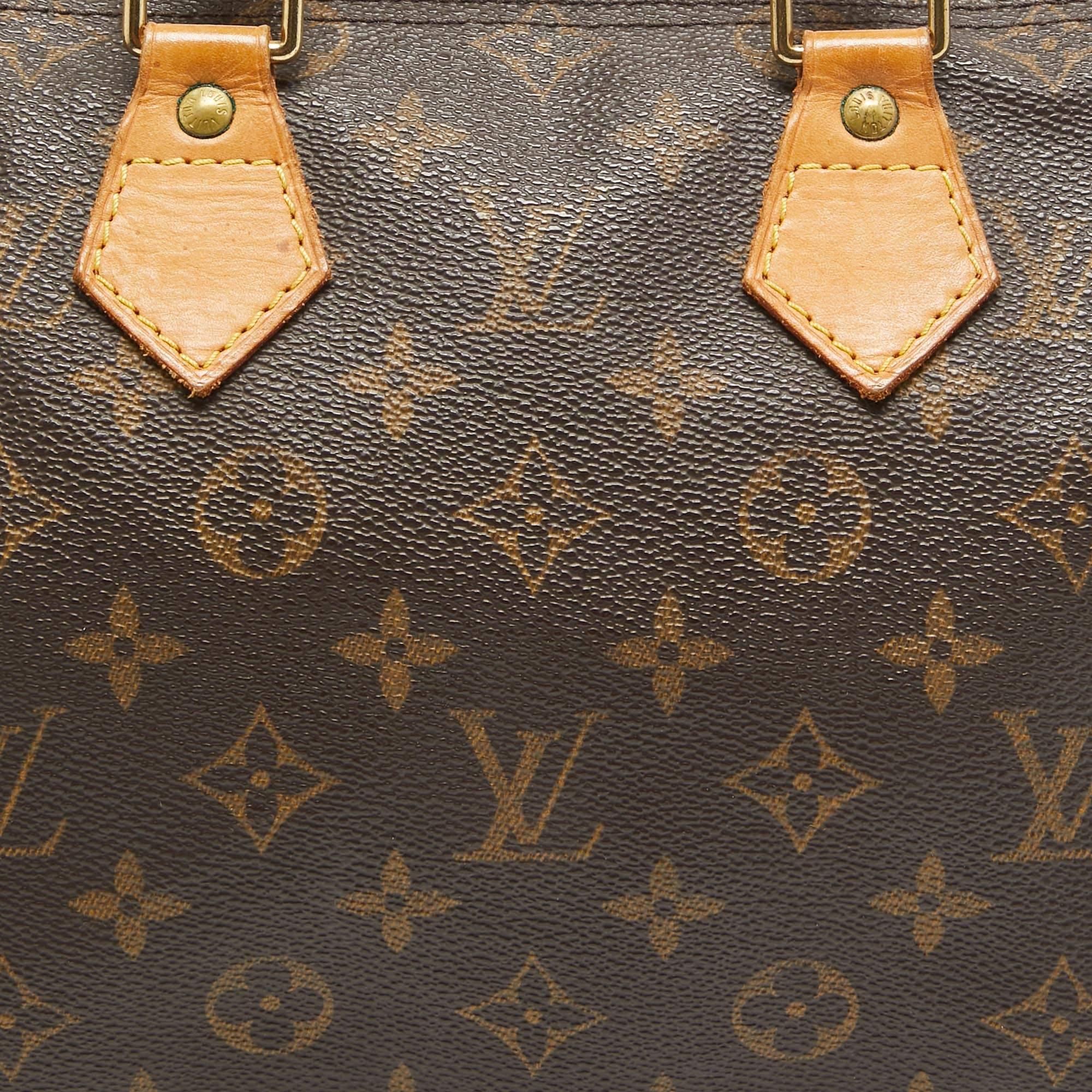 Louis Vuitton Monogrammierte Speedy 25 Tasche aus Segeltuch im Angebot 2