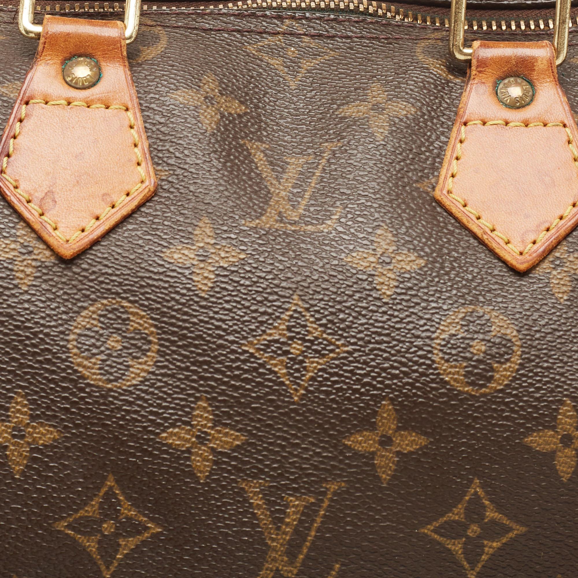 Louis Vuitton Monogrammierte Speedy 25 Tasche aus Segeltuch im Angebot 4