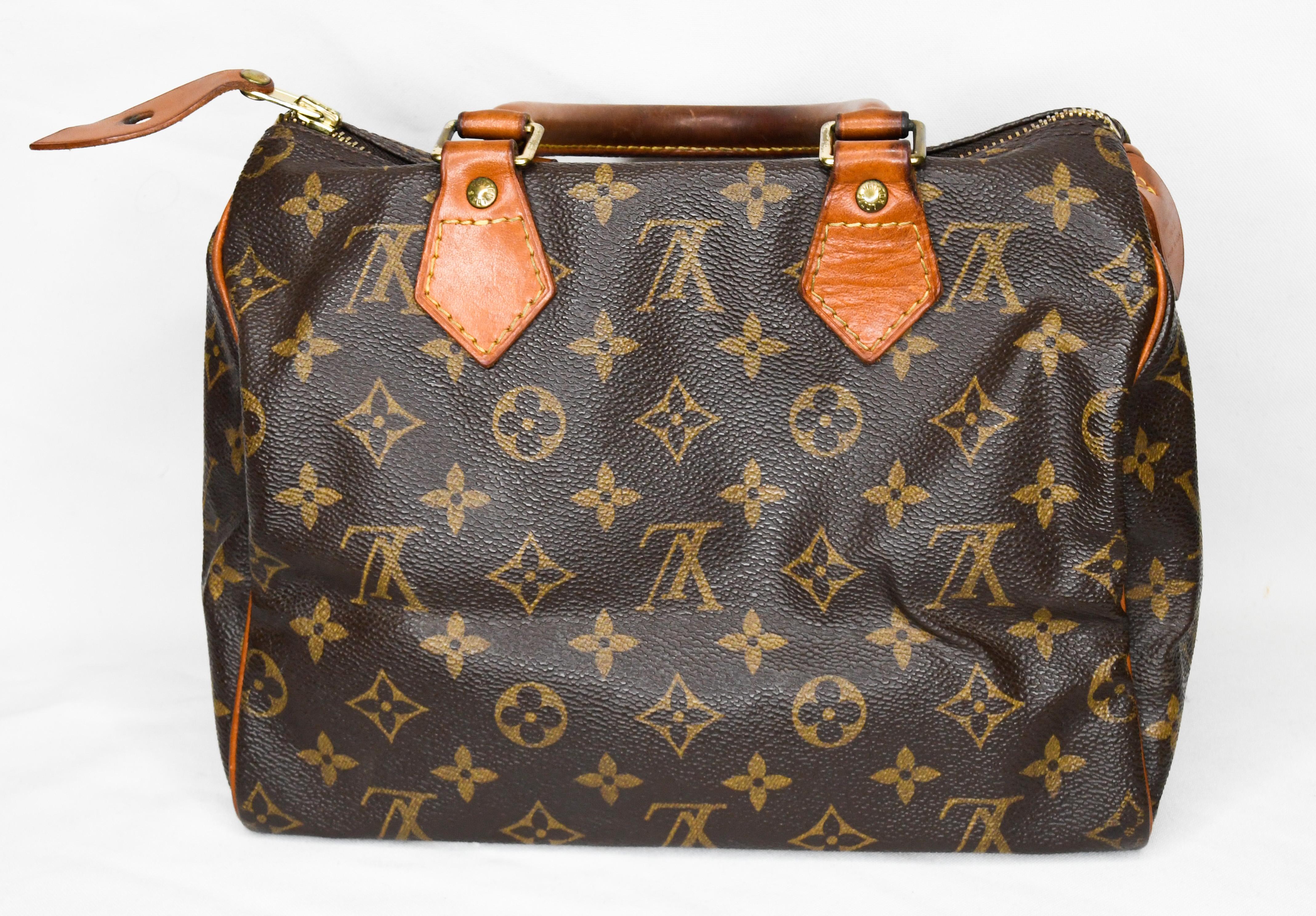 Black Louis Vuitton Monogram Canvas Speedy 25