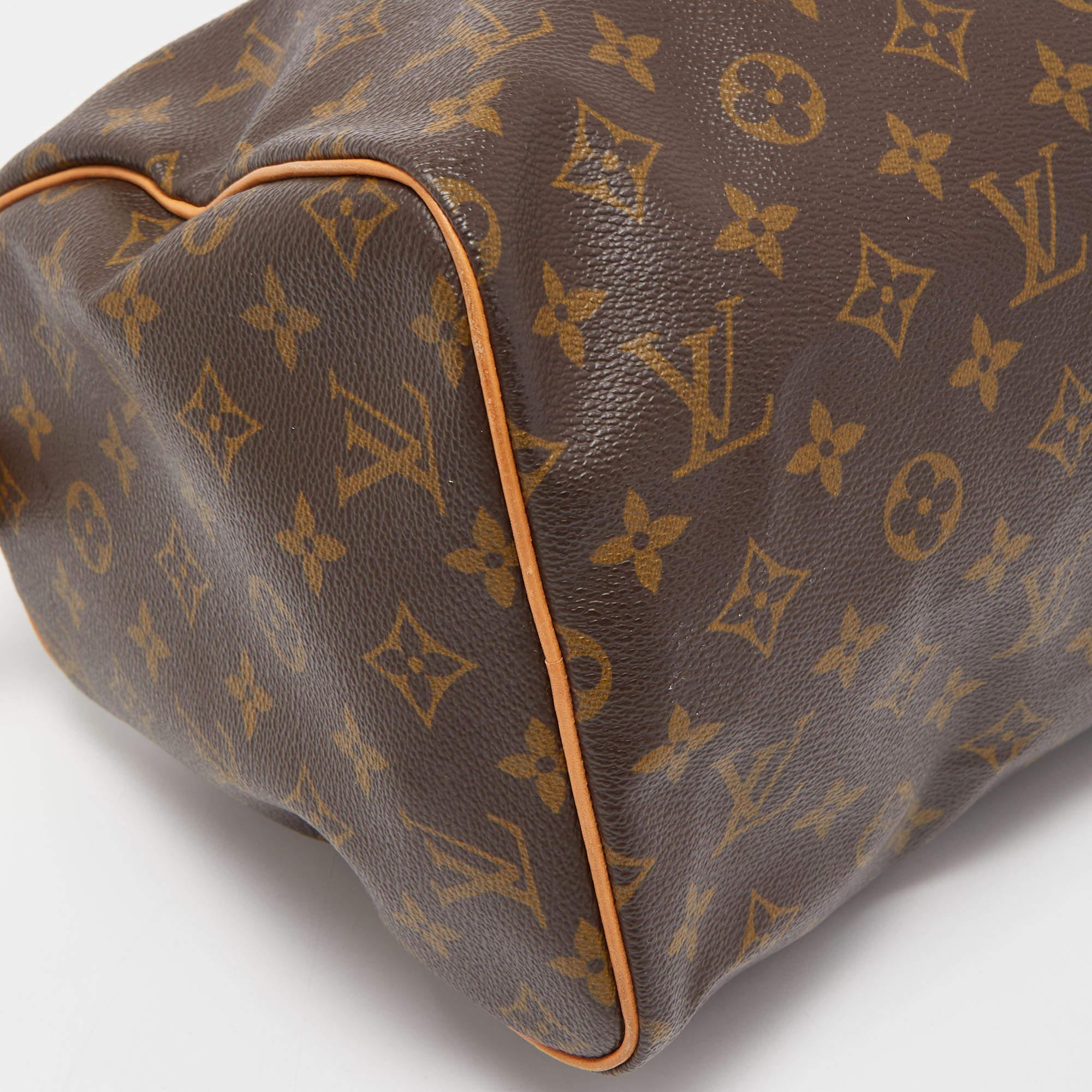 Louis Vuitton Monogrammierte Speedy 30 Tasche aus Segeltuch 7