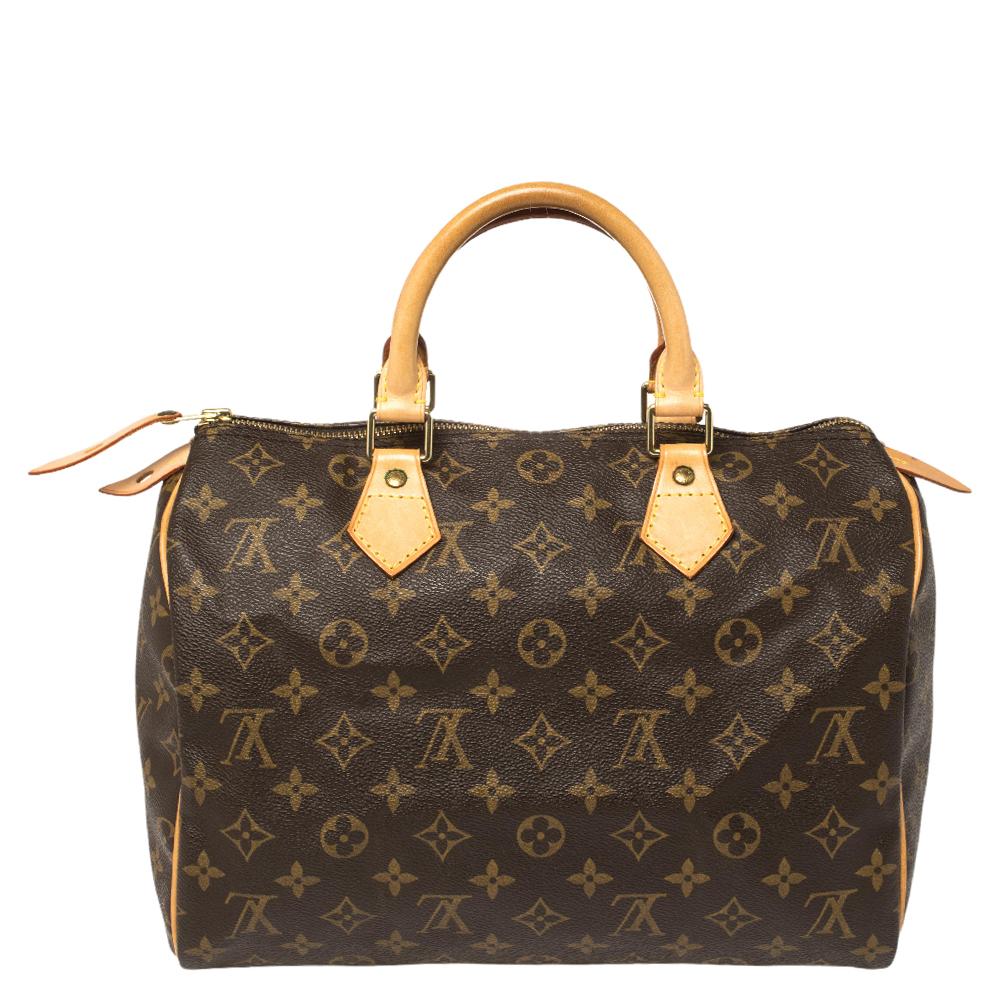Titled as one of the greatest handbags in the history of luxury fashion, the Speedy from Louis Vuitton was first created for everyday use as a smaller version of their famous Keepall bag. This Speedy comes crafted from Monogram canvas & leather with