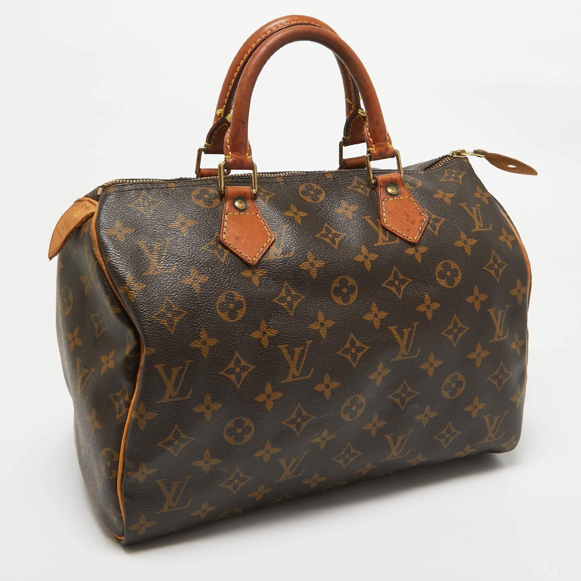 Black Louis Vuitton Monogram Canvas Speedy 30 Bag