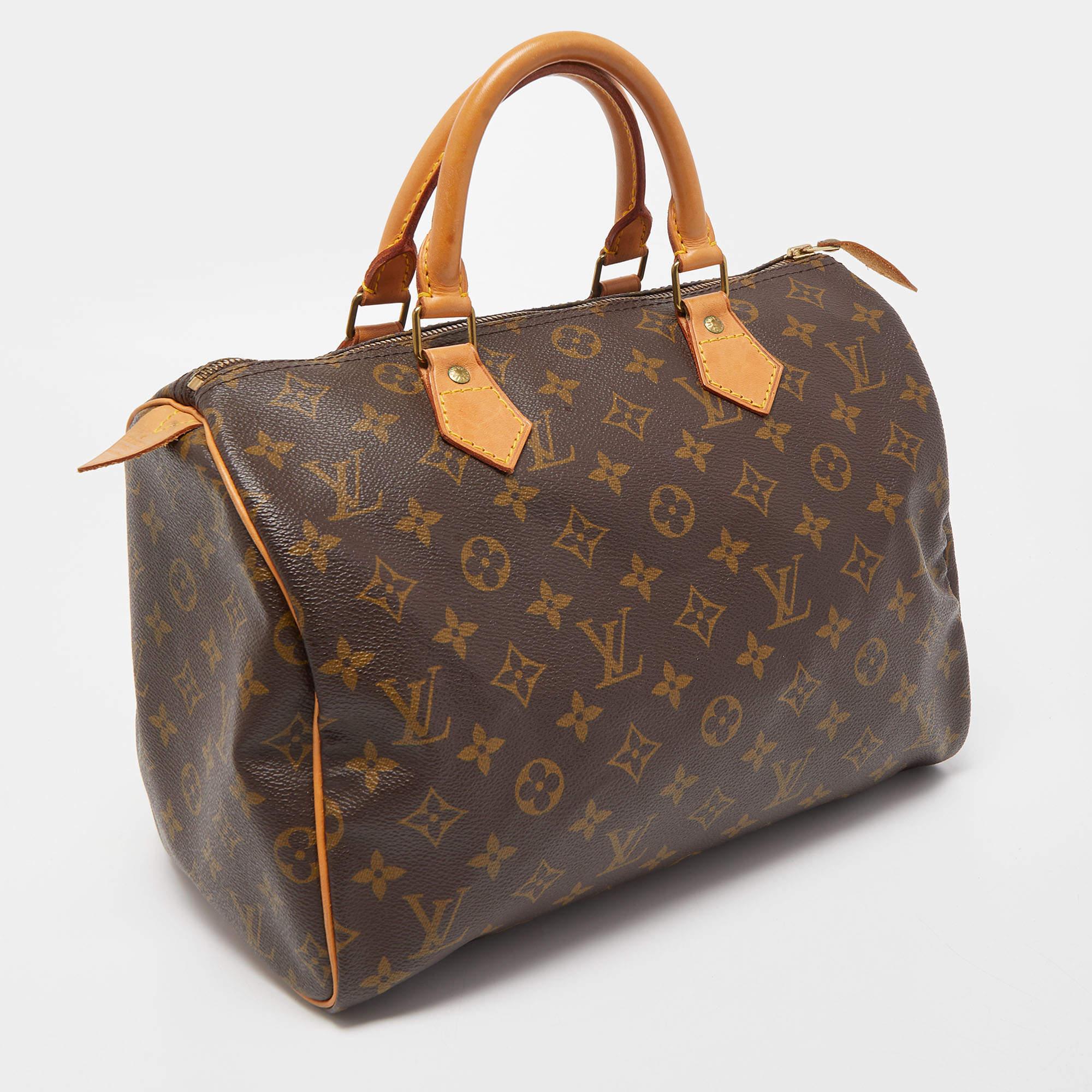 Louis Vuitton Monogrammierte Speedy 30 Tasche aus Segeltuch Damen