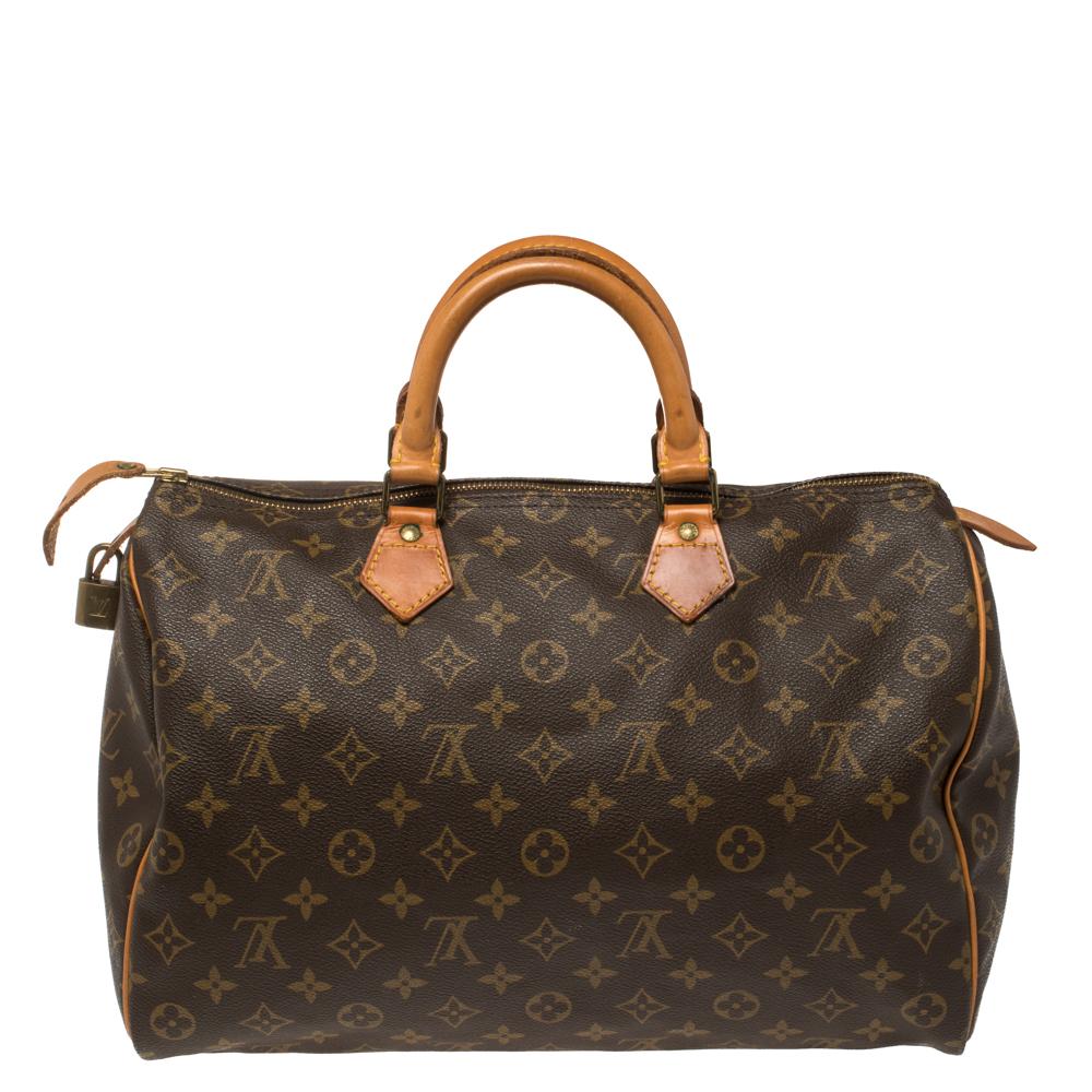 Titled as one of the greatest handbags in the history of luxury fashion, the Speedy from Louis Vuitton was first created for everyday use as a smaller version of their famous Keepall bag. This Speedy comes crafted from monogram coated canvas and