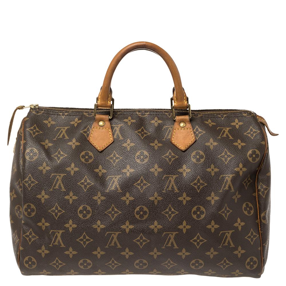Titled as one of the greatest handbags in the history of luxury fashion, the Speedy from Louis Vuitton was first created for everyday use as a smaller version of their famous Keepall bag. This Speedy comes crafted from monogram coated canvas with