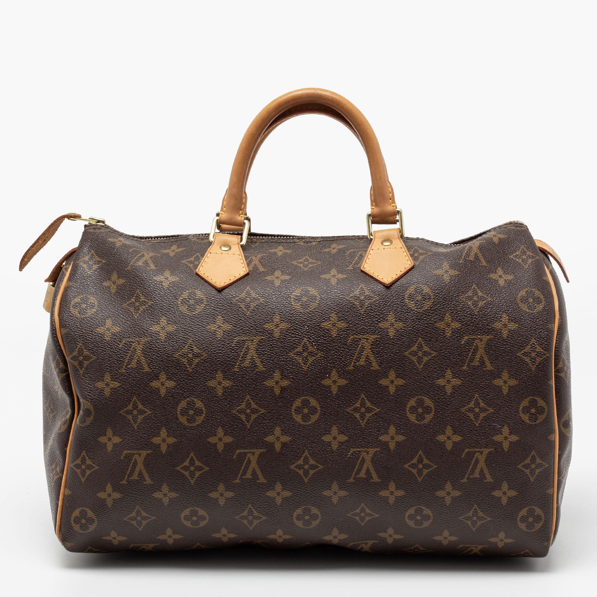 Titled as one of the greatest handbags in the history of luxury fashion, the Speedy from Louis Vuitton was first created for everyday use as a smaller version of their famous Keepall bag. This Speedy comes crafted from monogram coated canvas with