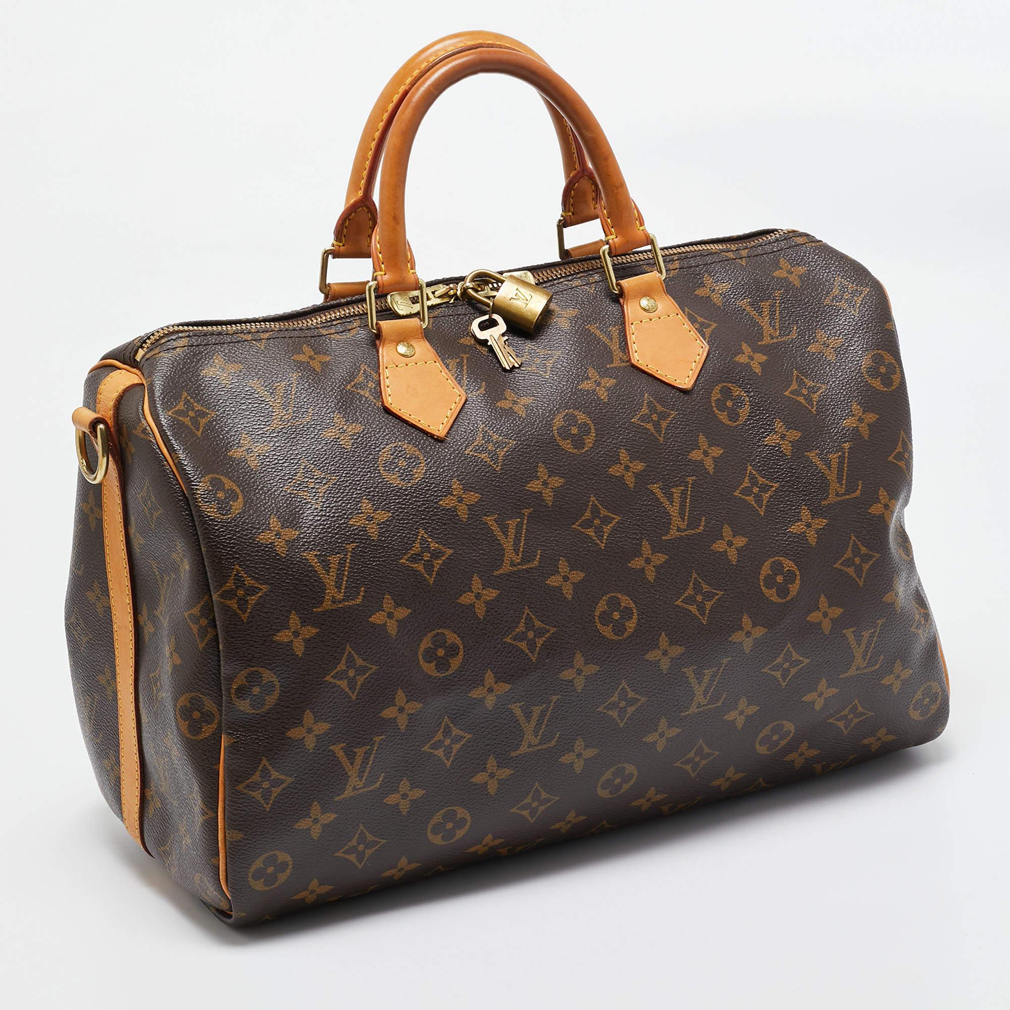 Black Louis Vuitton Monogram Canvas Speedy Bandouliere 35 Bag
